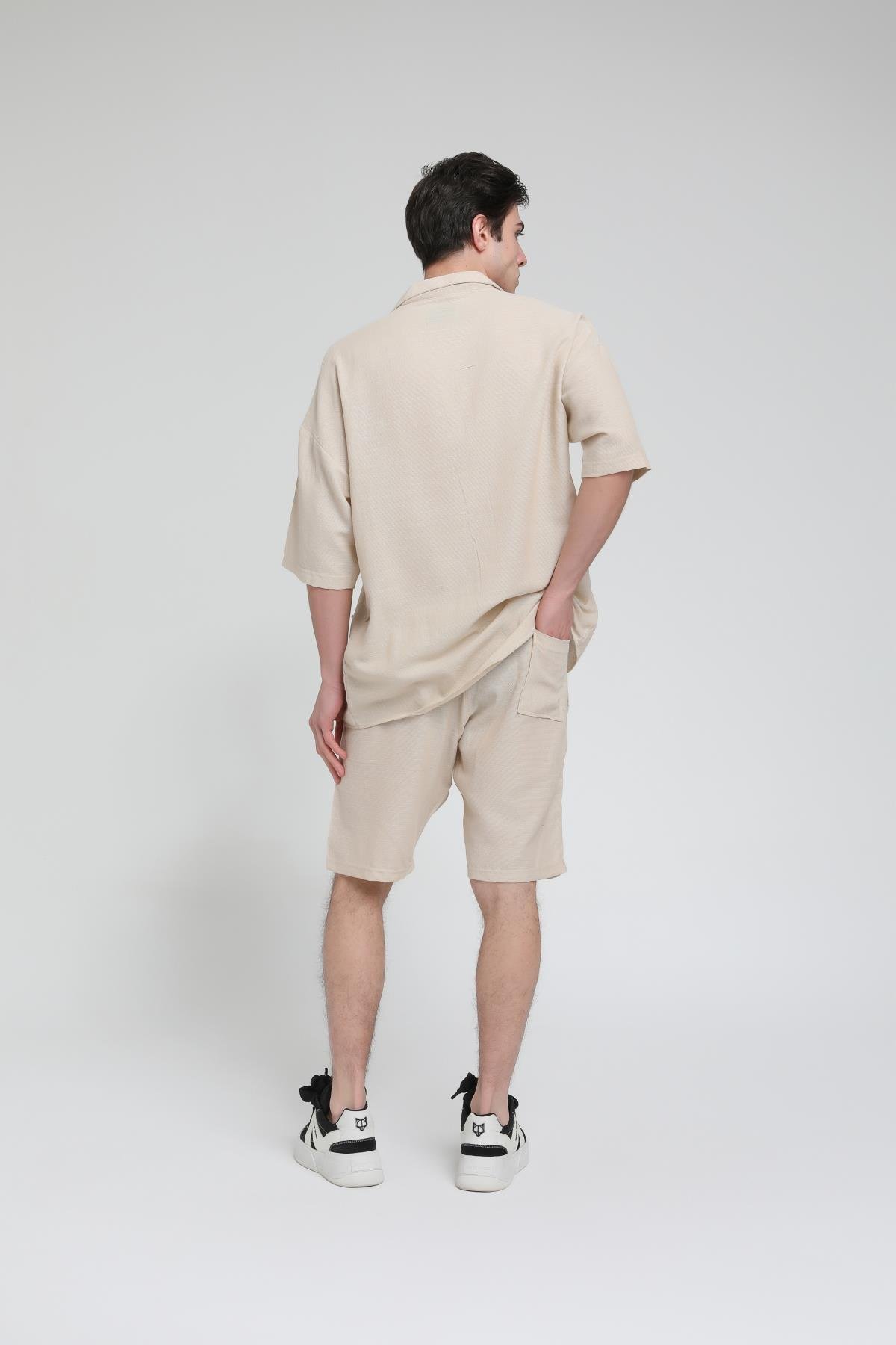Eteği Cepli Oversize Apaş Yaka Takım R-3605