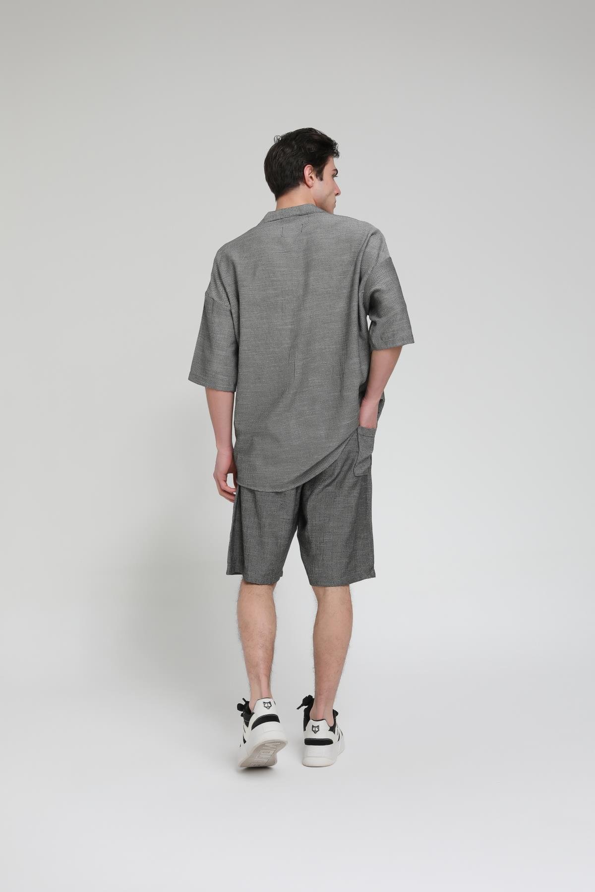 Eteği Cepli Oversize Apaş Yaka Takım R-3605