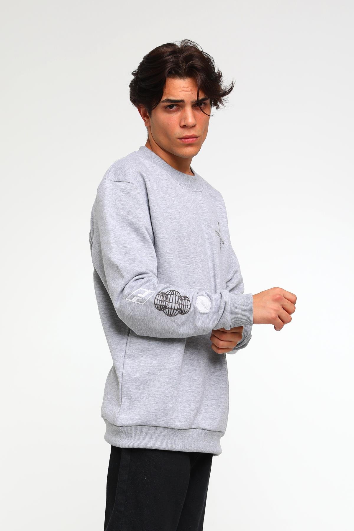 Four Fıfteen Yazı Detaylı Oversize Sweatshirt  R-3372