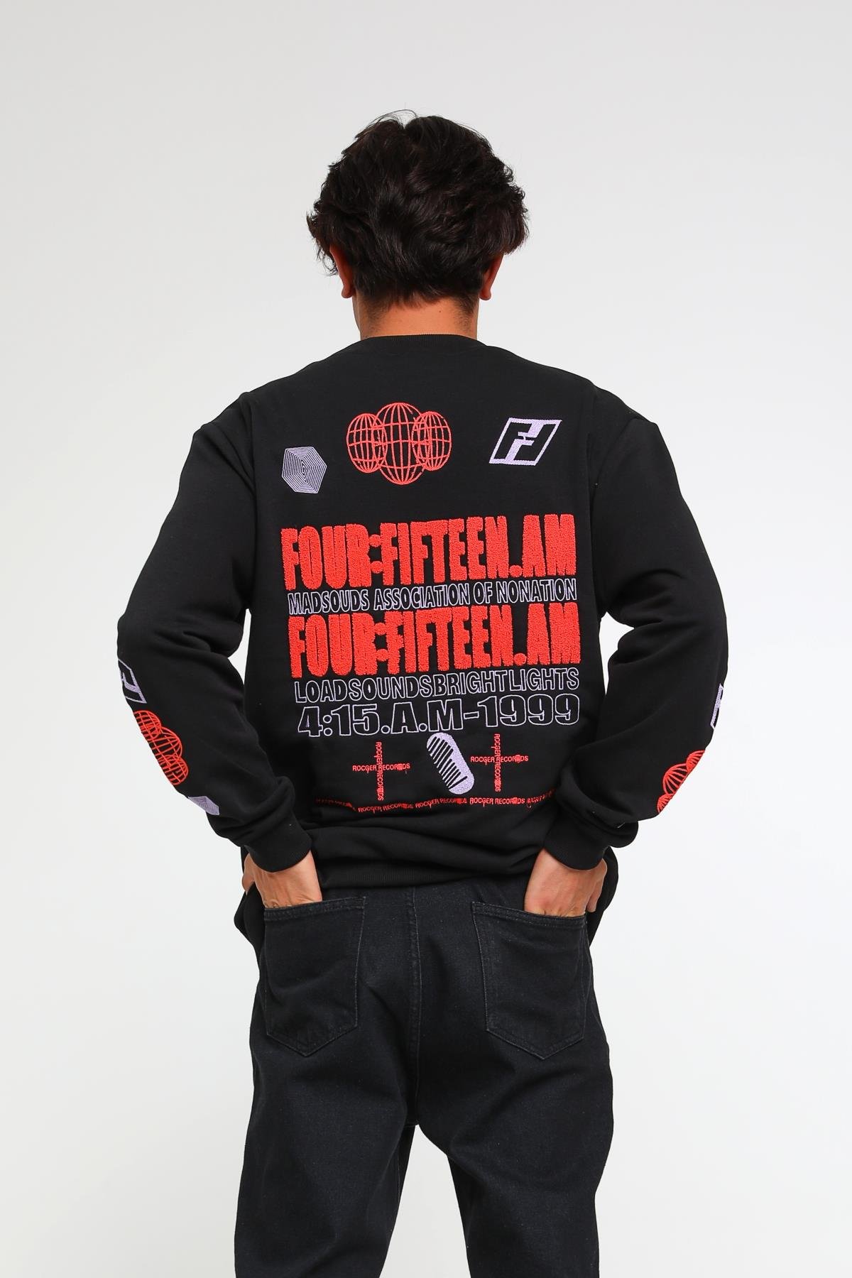 Four Fıfteen Yazı Detaylı Oversize Sweatshirt  R-3372