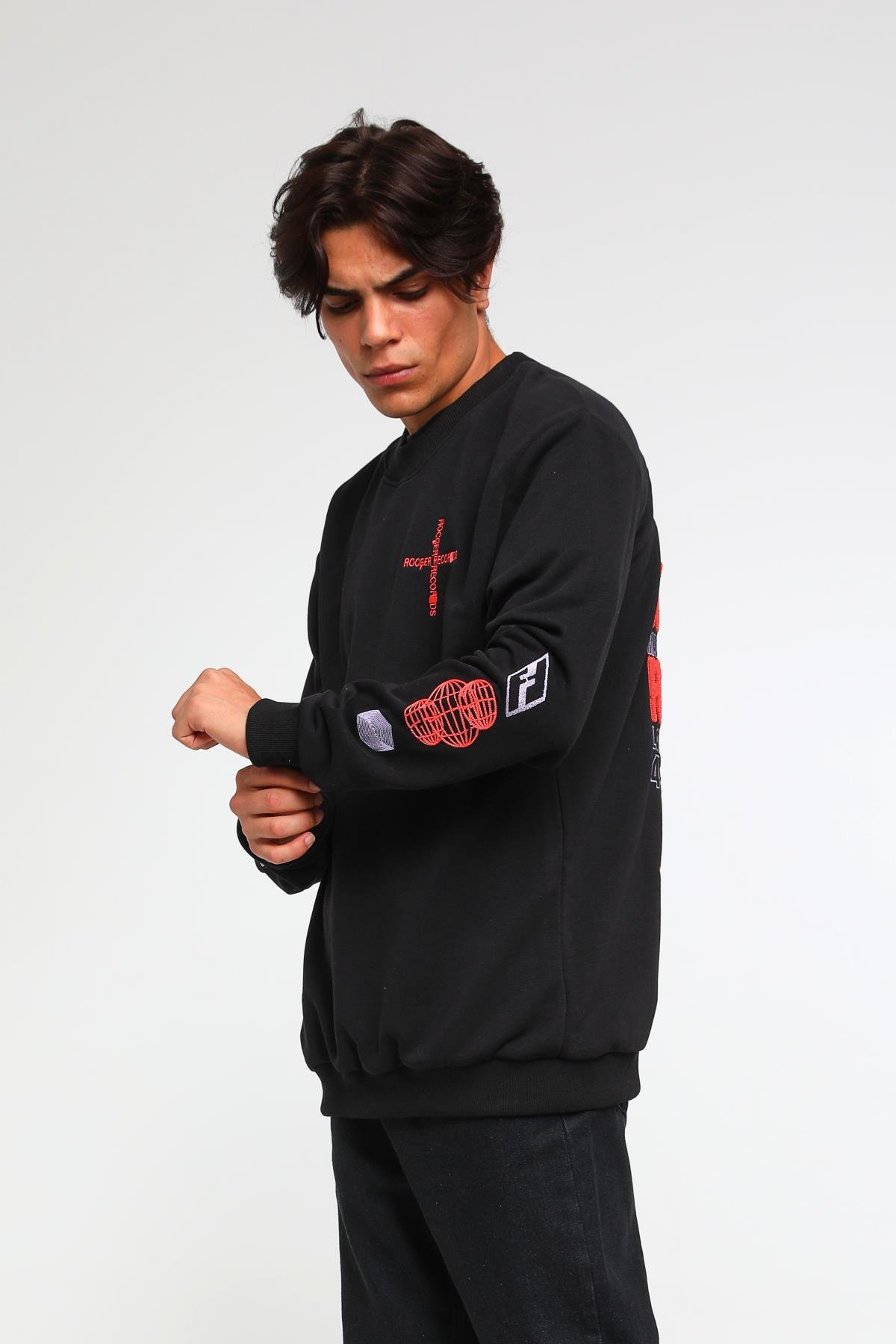 Four Fıfteen Yazı Detaylı Oversize Sweatshirt  R-3372