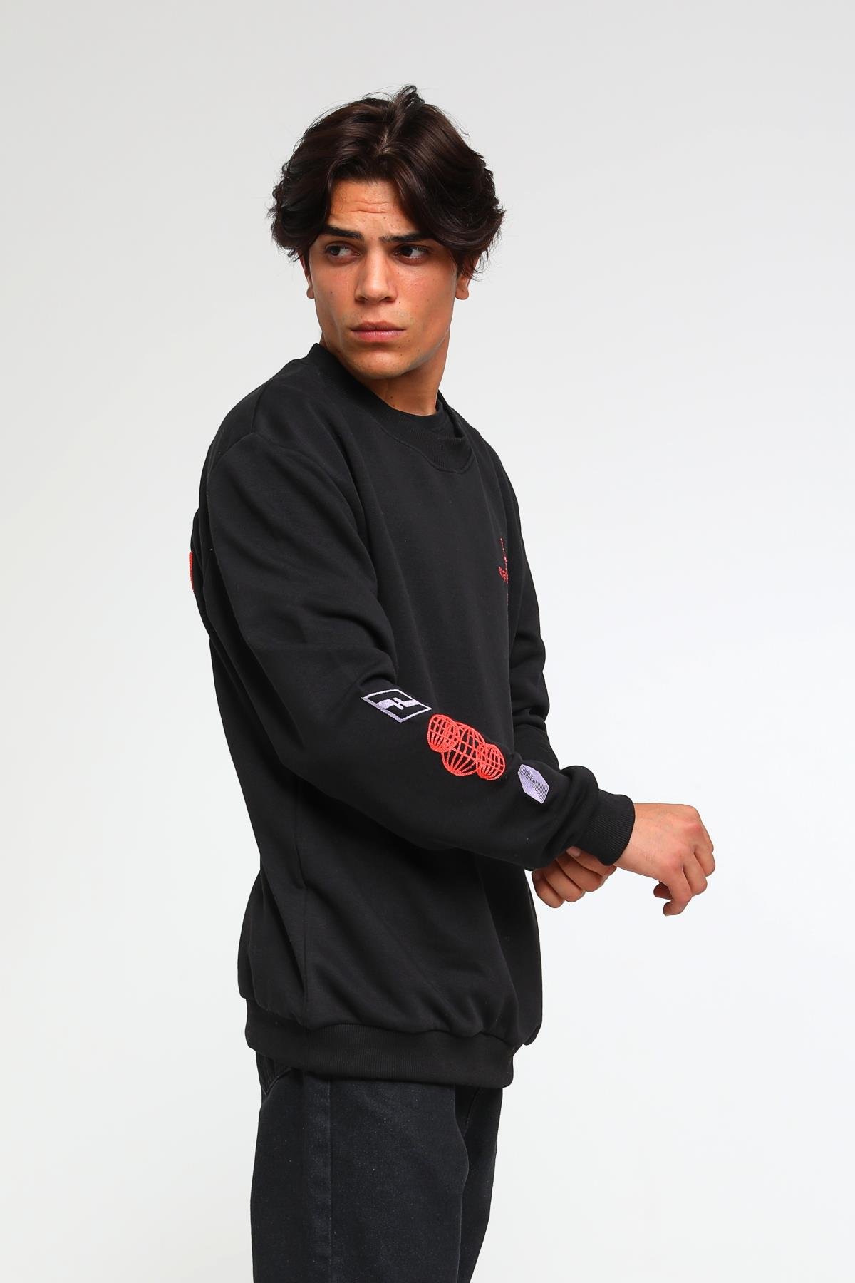 Four Fıfteen Yazı Detaylı Oversize Sweatshirt  R-3372
