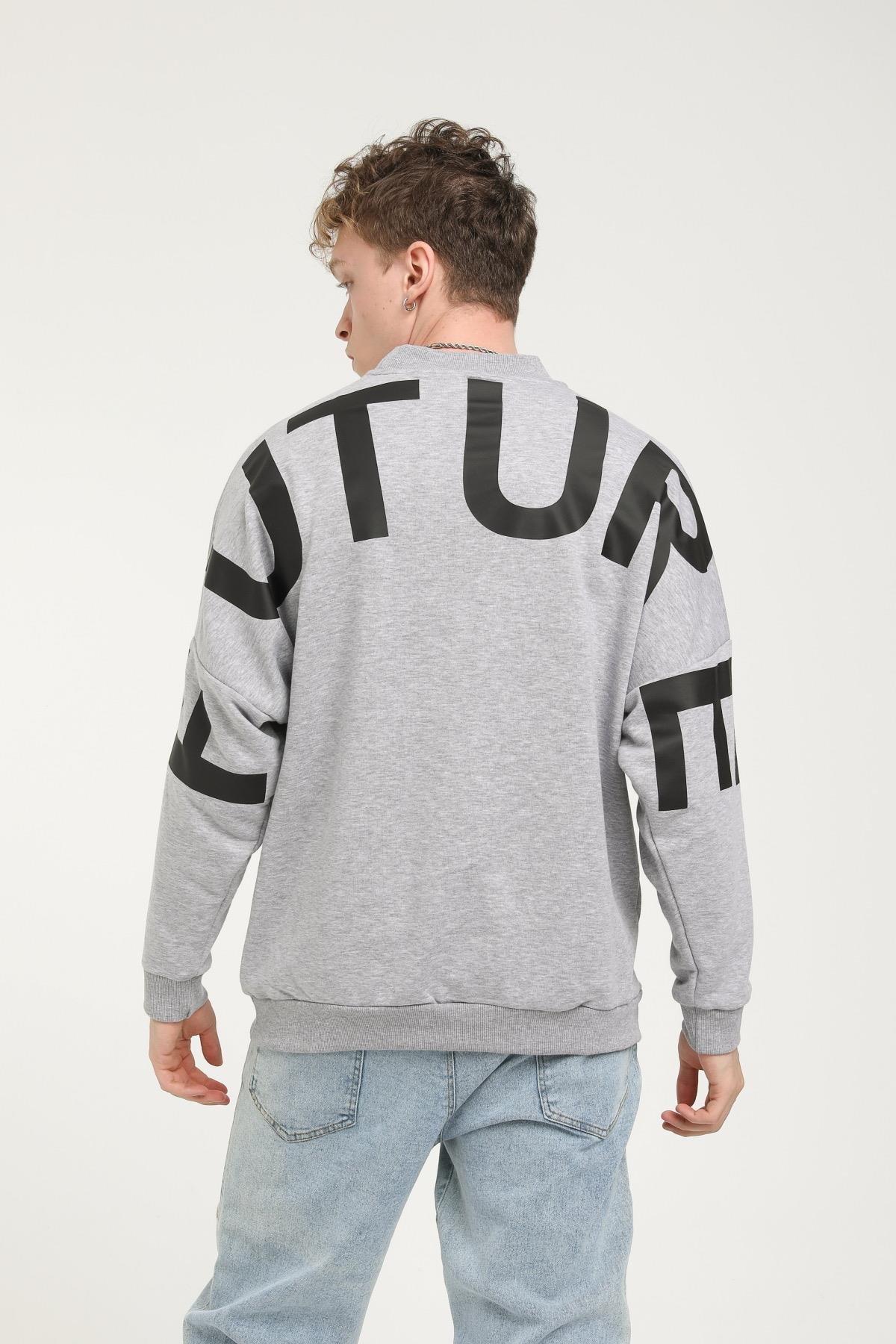 Future Yazı Baskılı Oversize Sweatshirt  R-5361