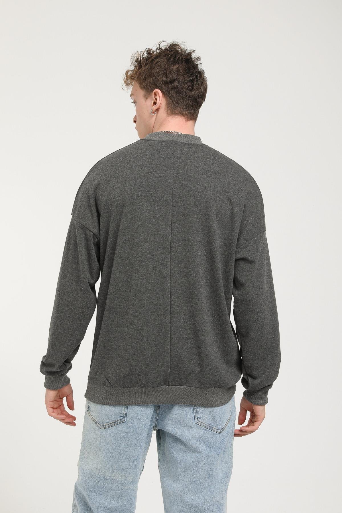 Liberty Yazı Baskılı Patch Detaylı Oversize Sweat  R-5463