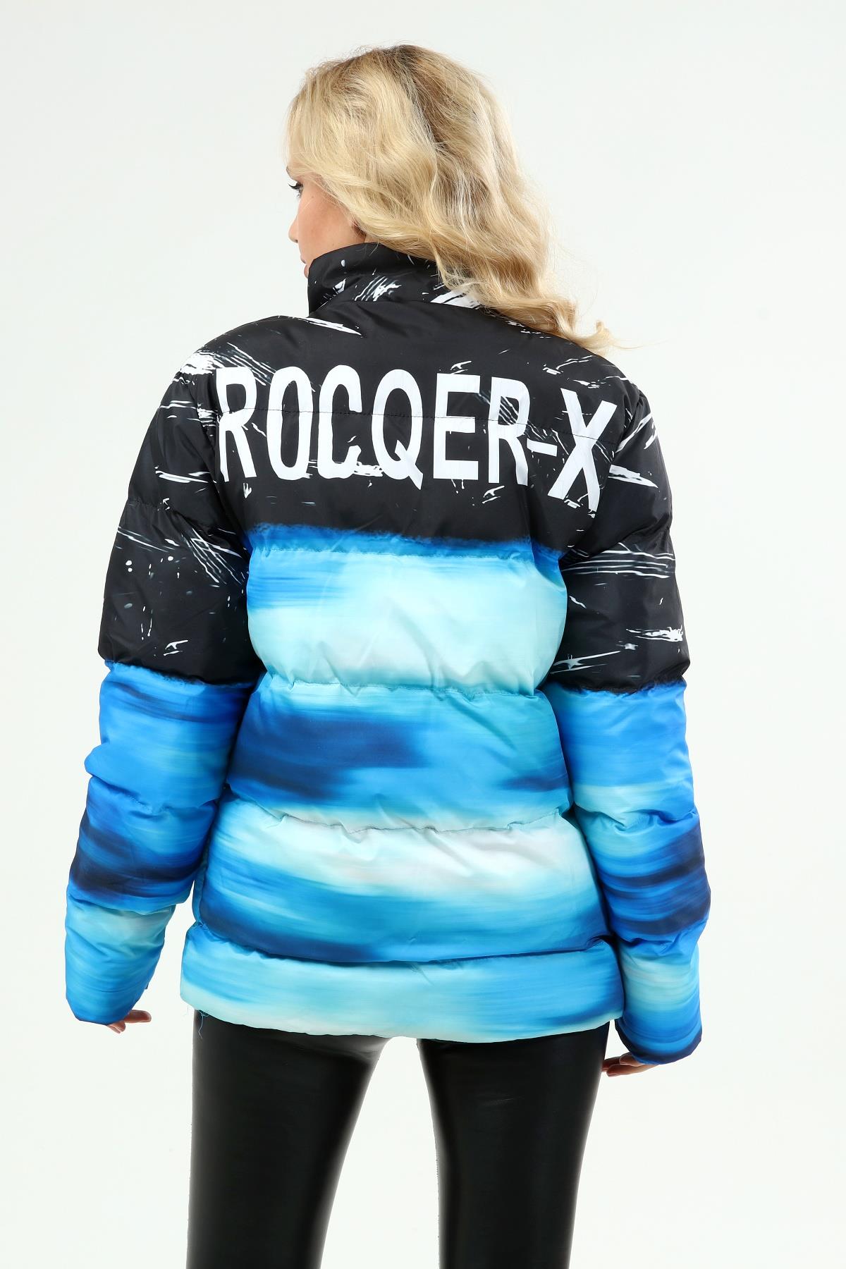 Mavi Degrade Geçişli Dolumlu Mont  Q-2127