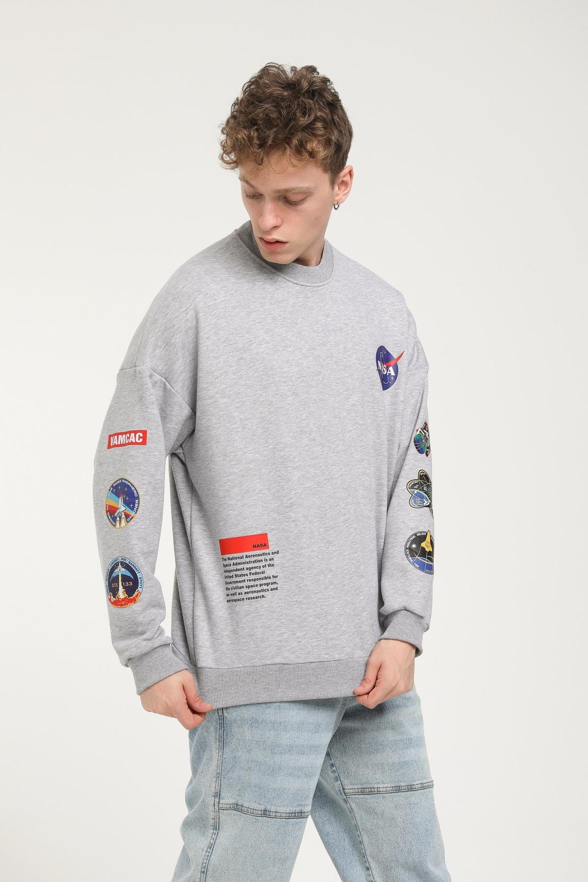 Nasa Baskılı Oversize Sweatshirt  R-5464