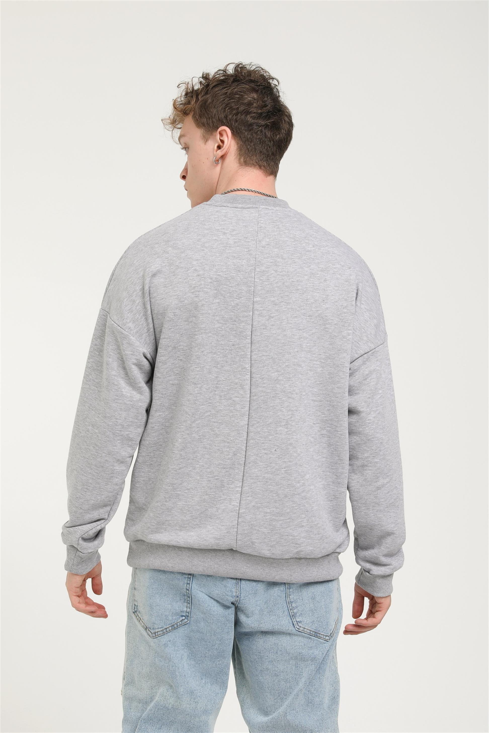 Oversize Basic Düz Sweat R-5466