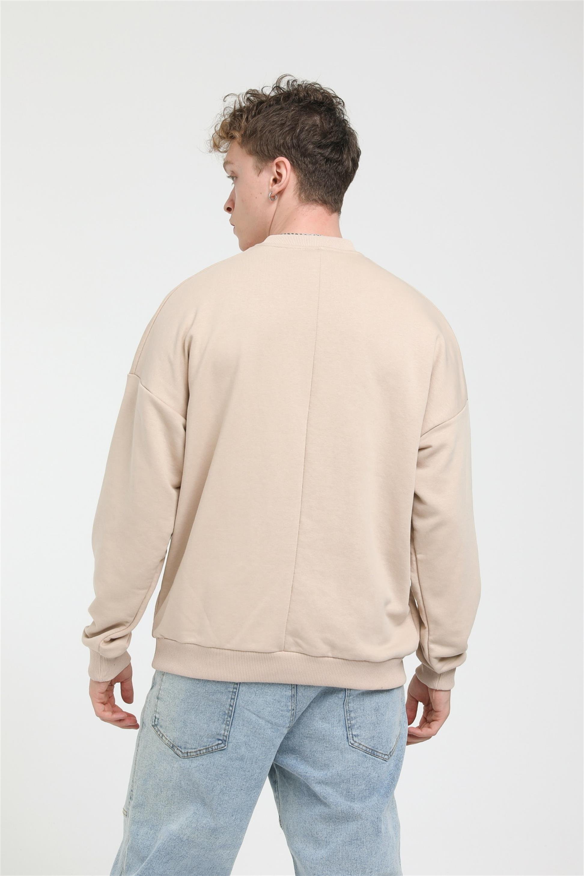 Oversize Basic Düz Sweat R-5466