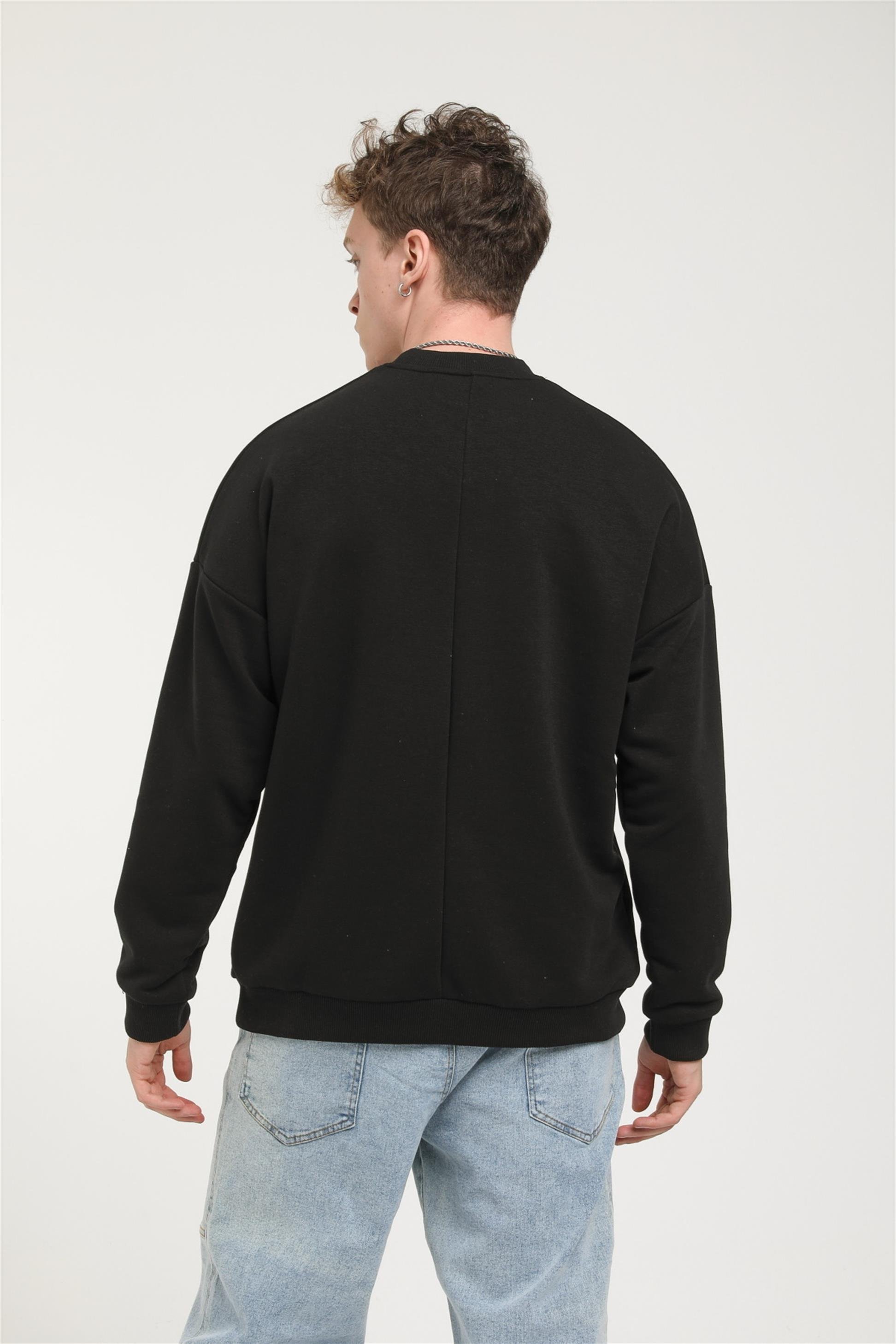 Oversize Basic Düz Sweat R-5466