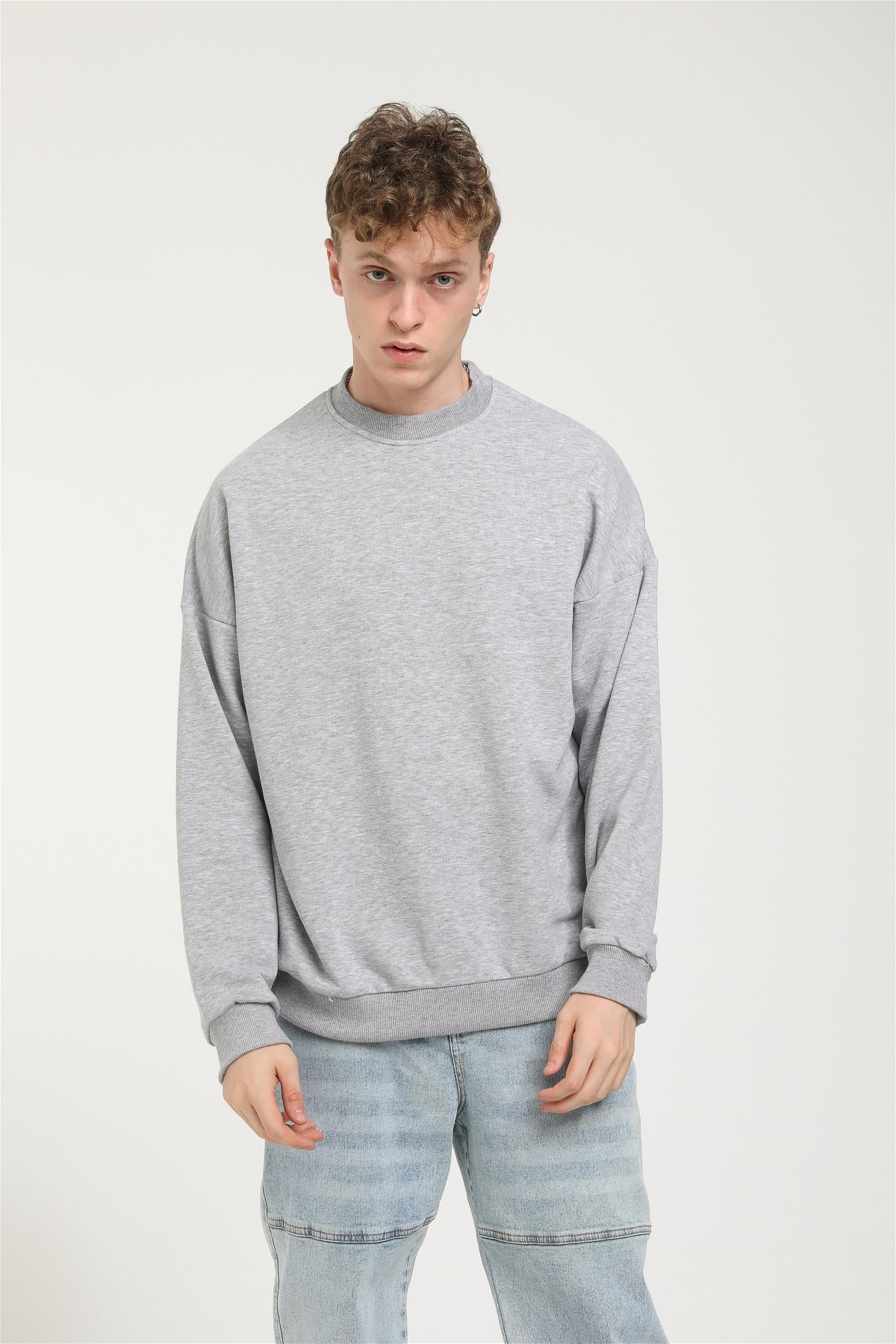 Oversize Basic Düz Sweat R-5466