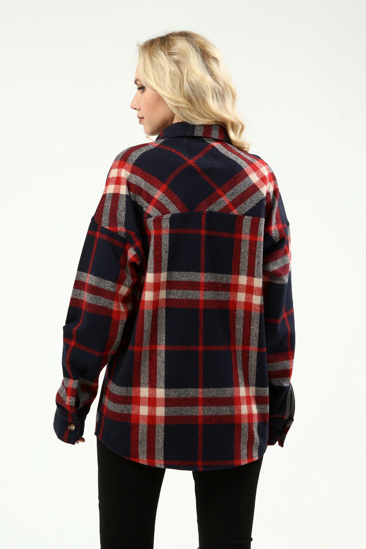 Oversize Kadın Oduncu Gömlek Q-3523