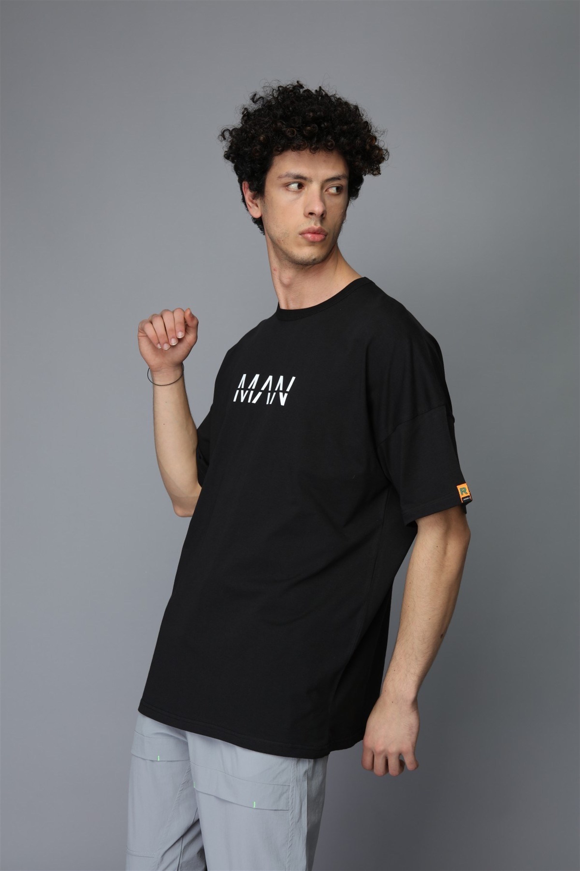 OVERSİZE MAN BASKILI T-SHİRT R-5265