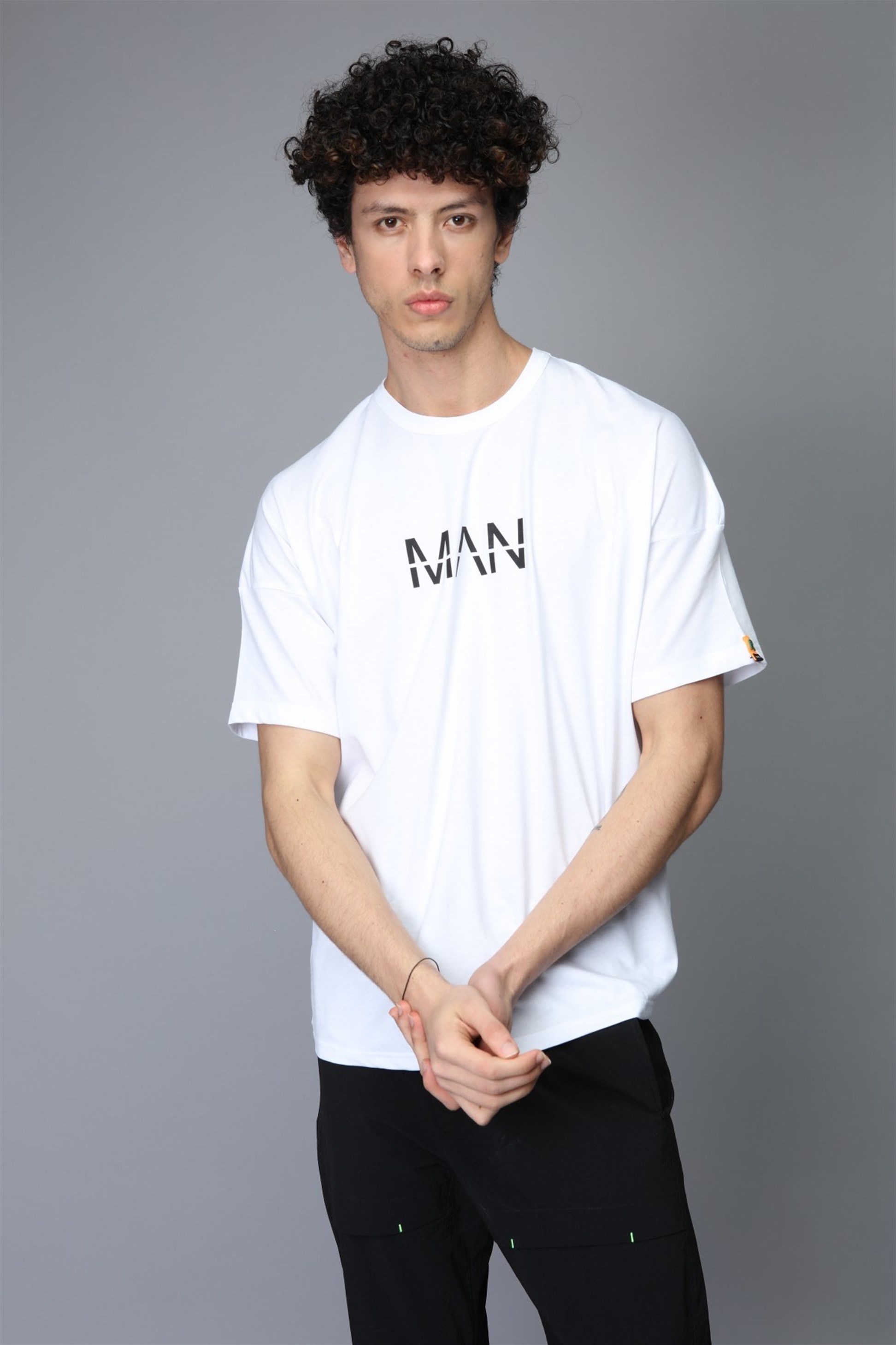OVERSİZE MAN BASKILI T-SHİRT R-5265