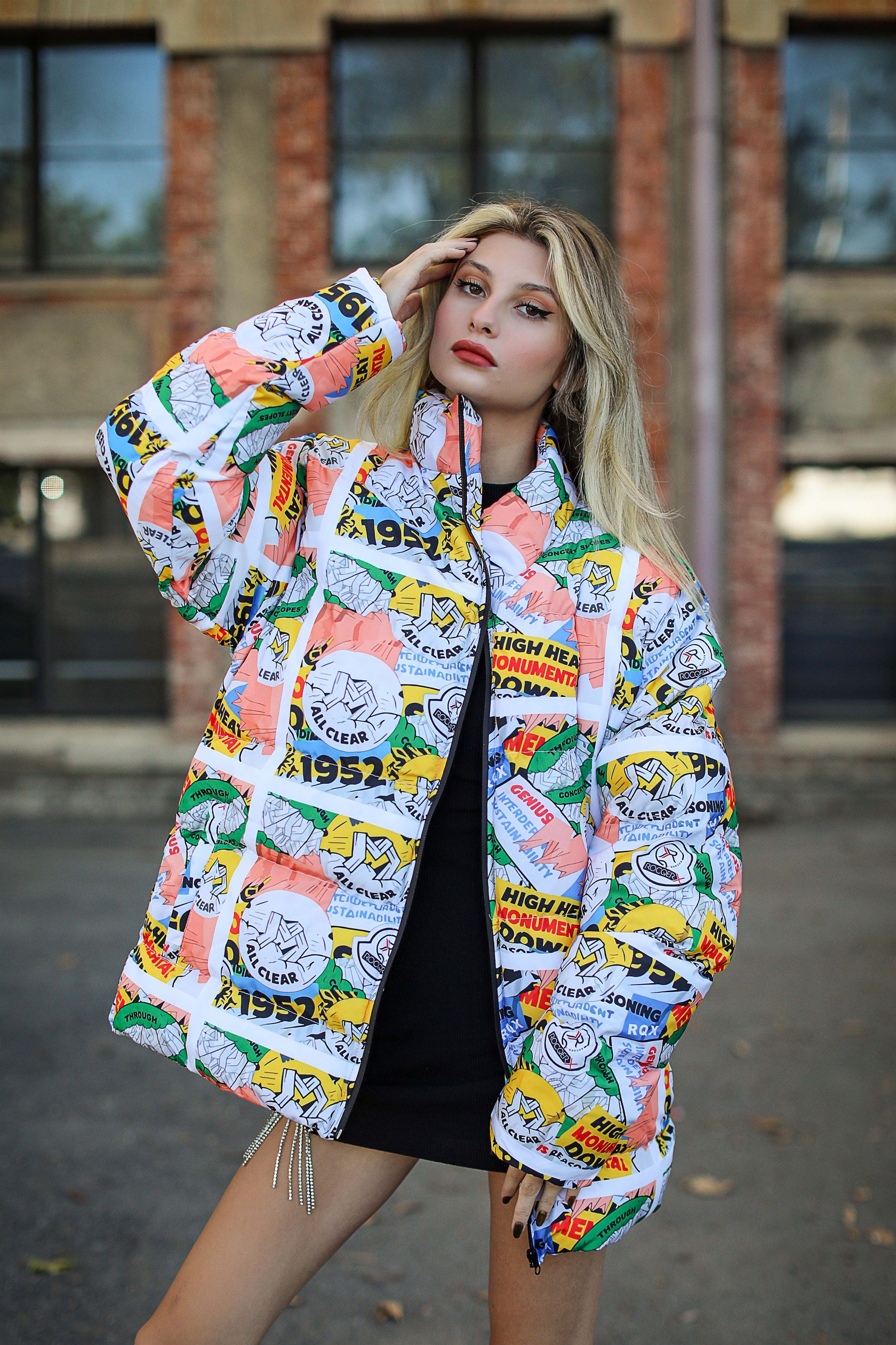 Popart Dijital Baskılı Mont R-2180