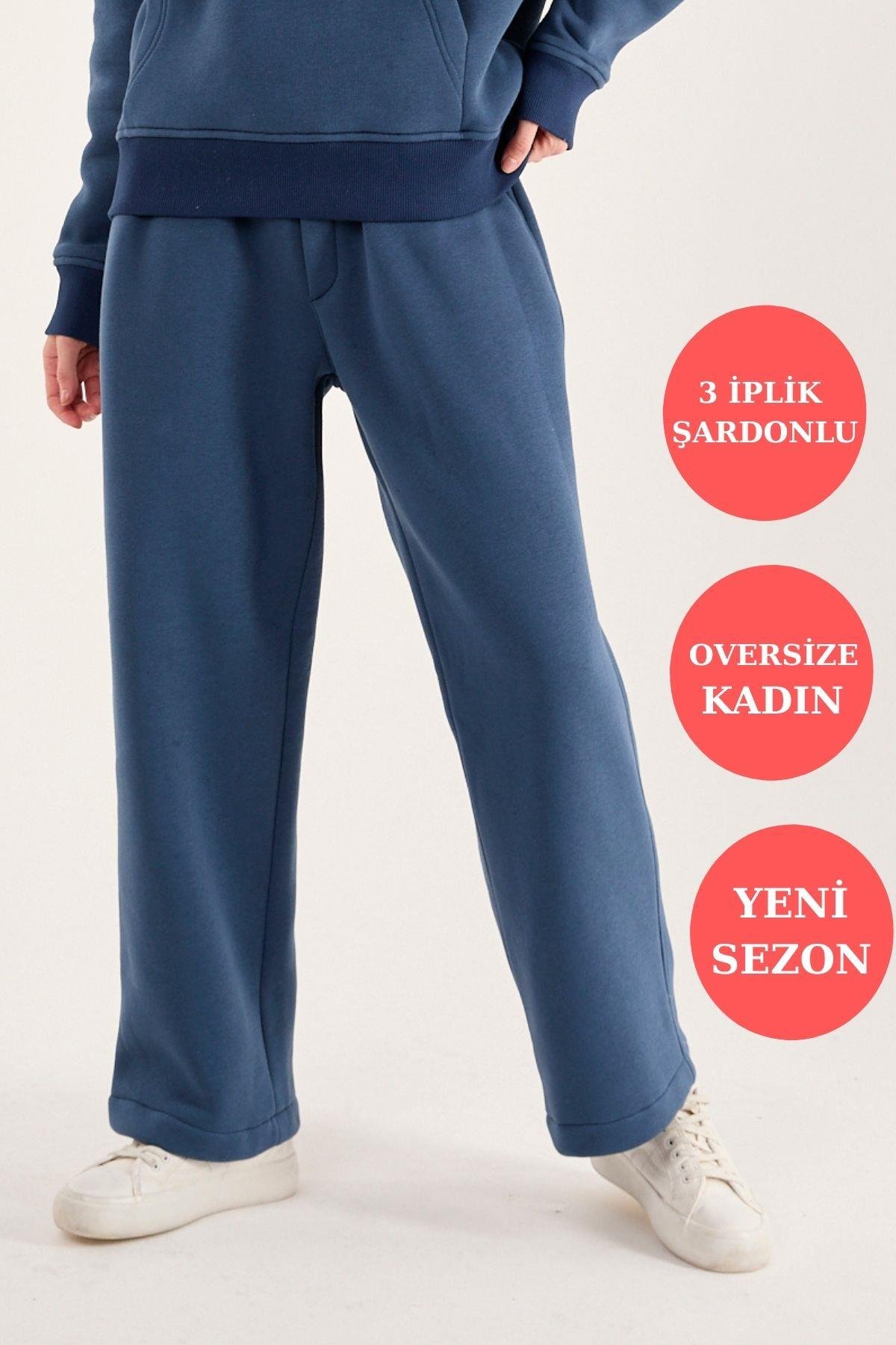 Q-1001 Bel Lastikli Üç İp Şardonlu Pantolon