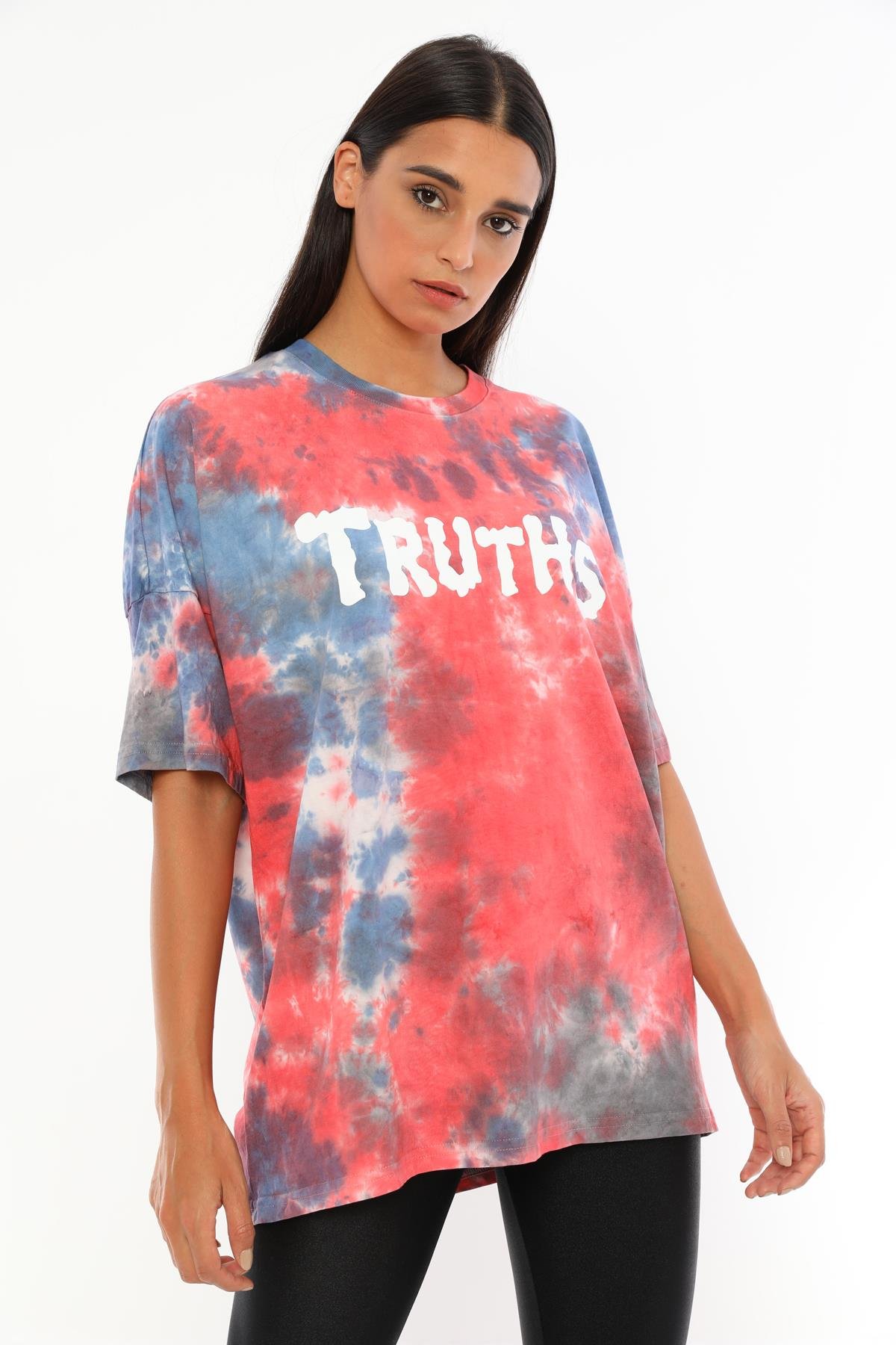 Q-5209 Trusths Yazı Baskılı Batik T-shirt
