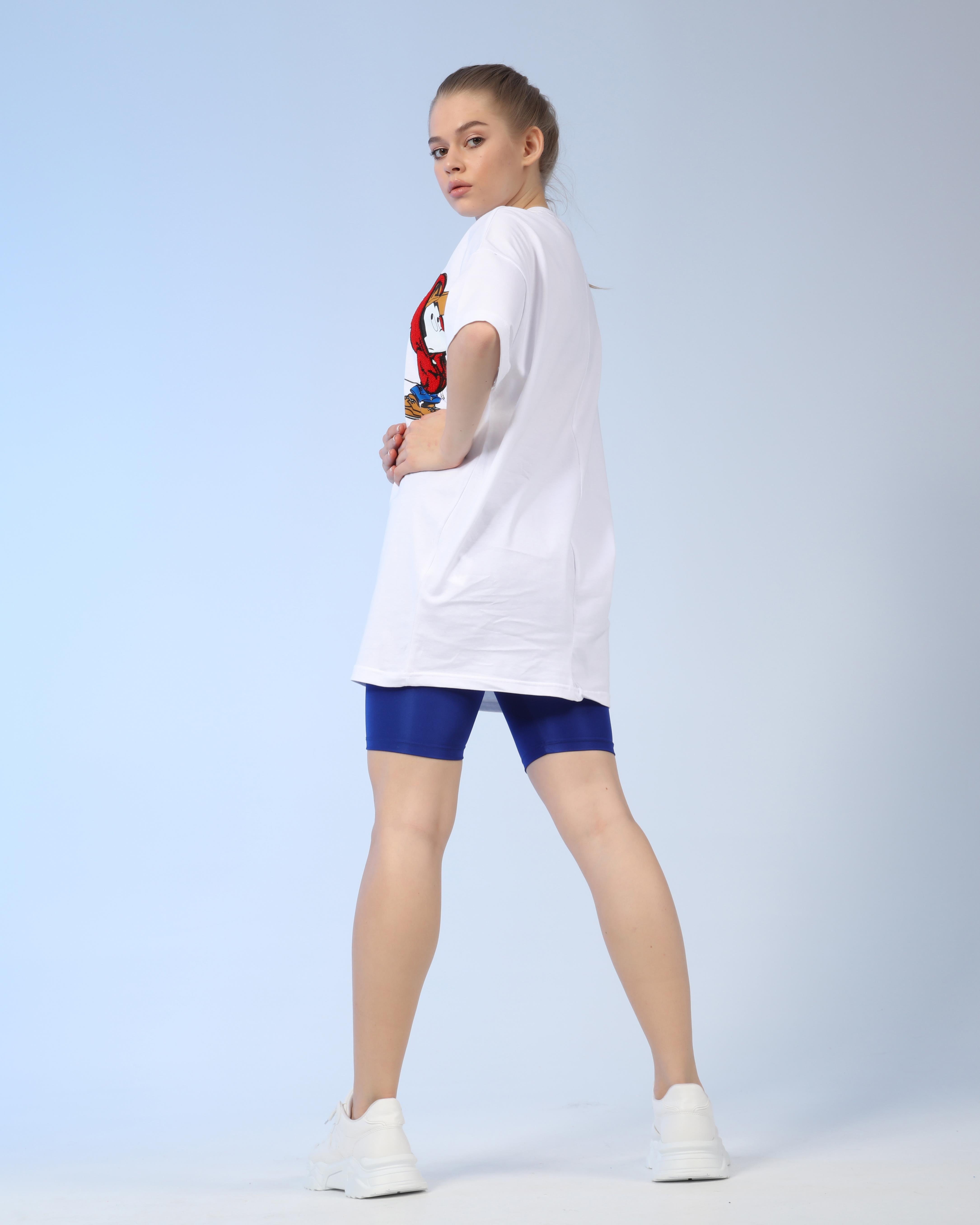 Q-5231 Mickey Mouse Baskı Detaylı T-shirt