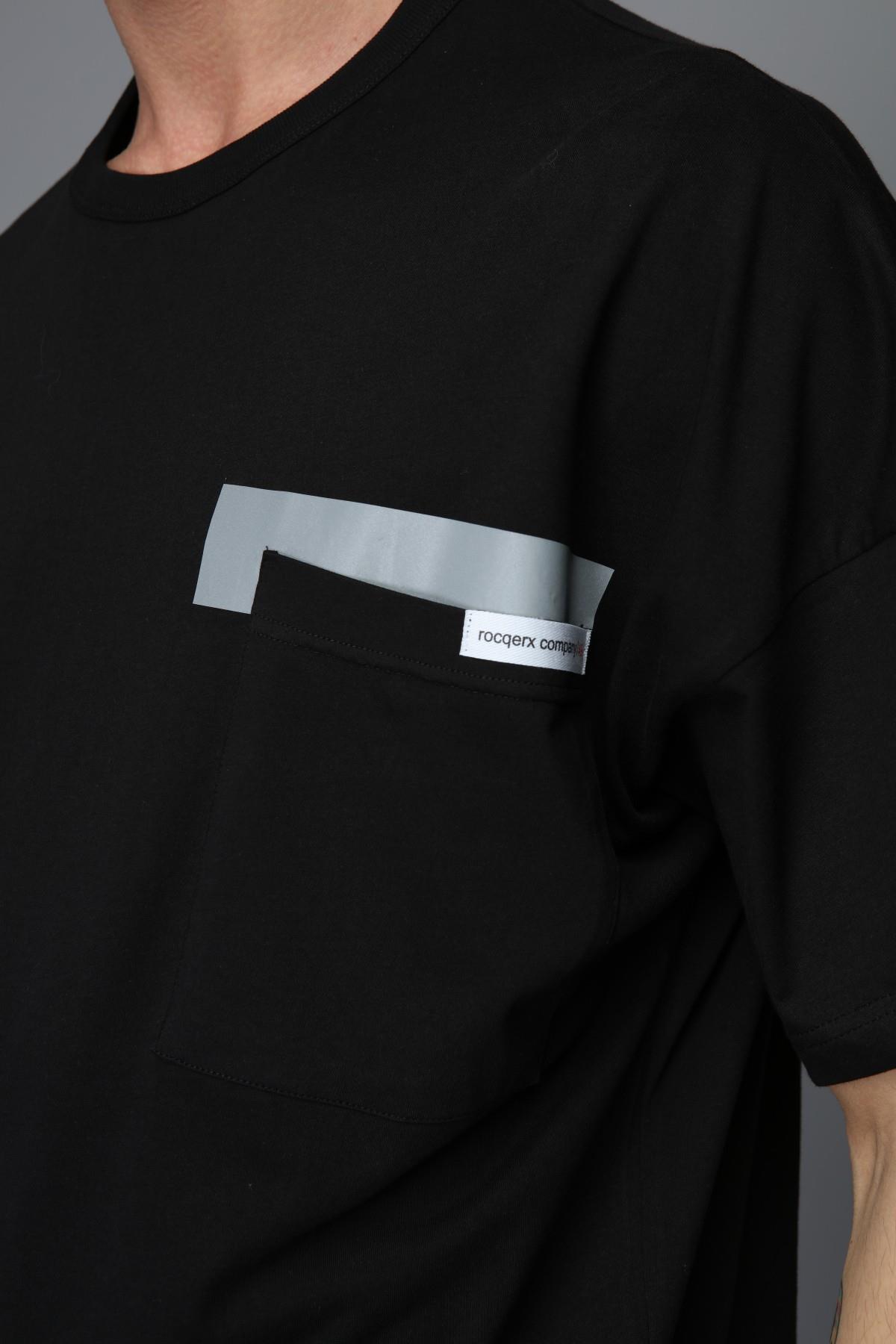 Q-5236 Cep Üstü Reflektör Baskı Detaylı Oversize T-shirt