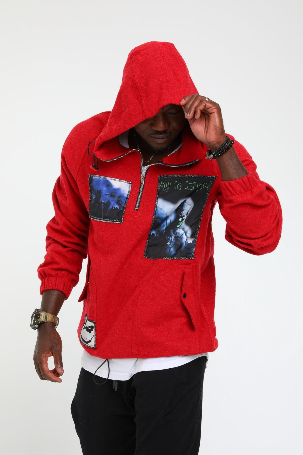 R- 1921 ÖNÜ ARKASI PEÇLİ KAPÜŞONLU KAŞE SWEAT