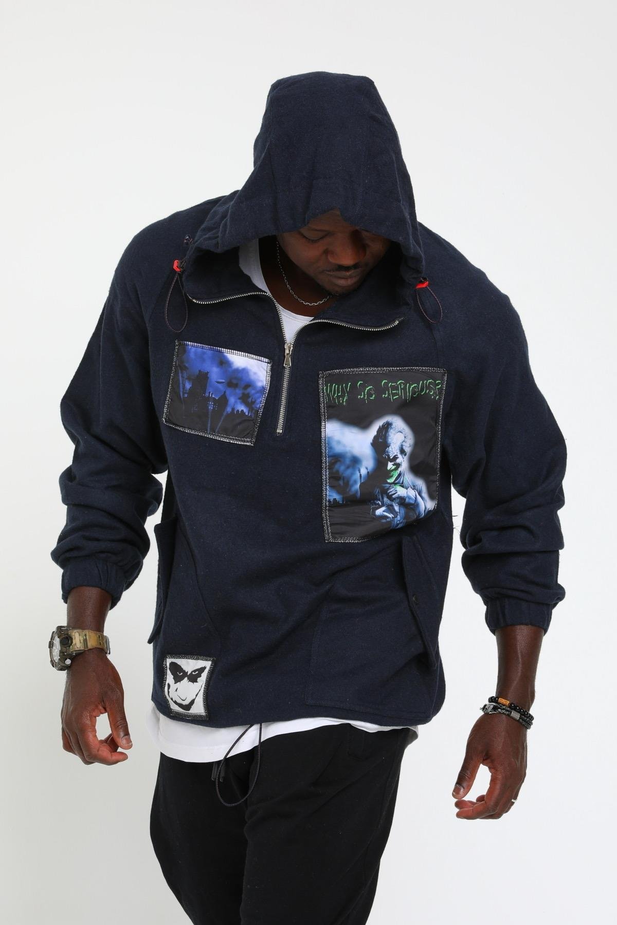 R- 1921 ÖNÜ ARKASI PEÇLİ KAPÜŞONLU KAŞE SWEAT