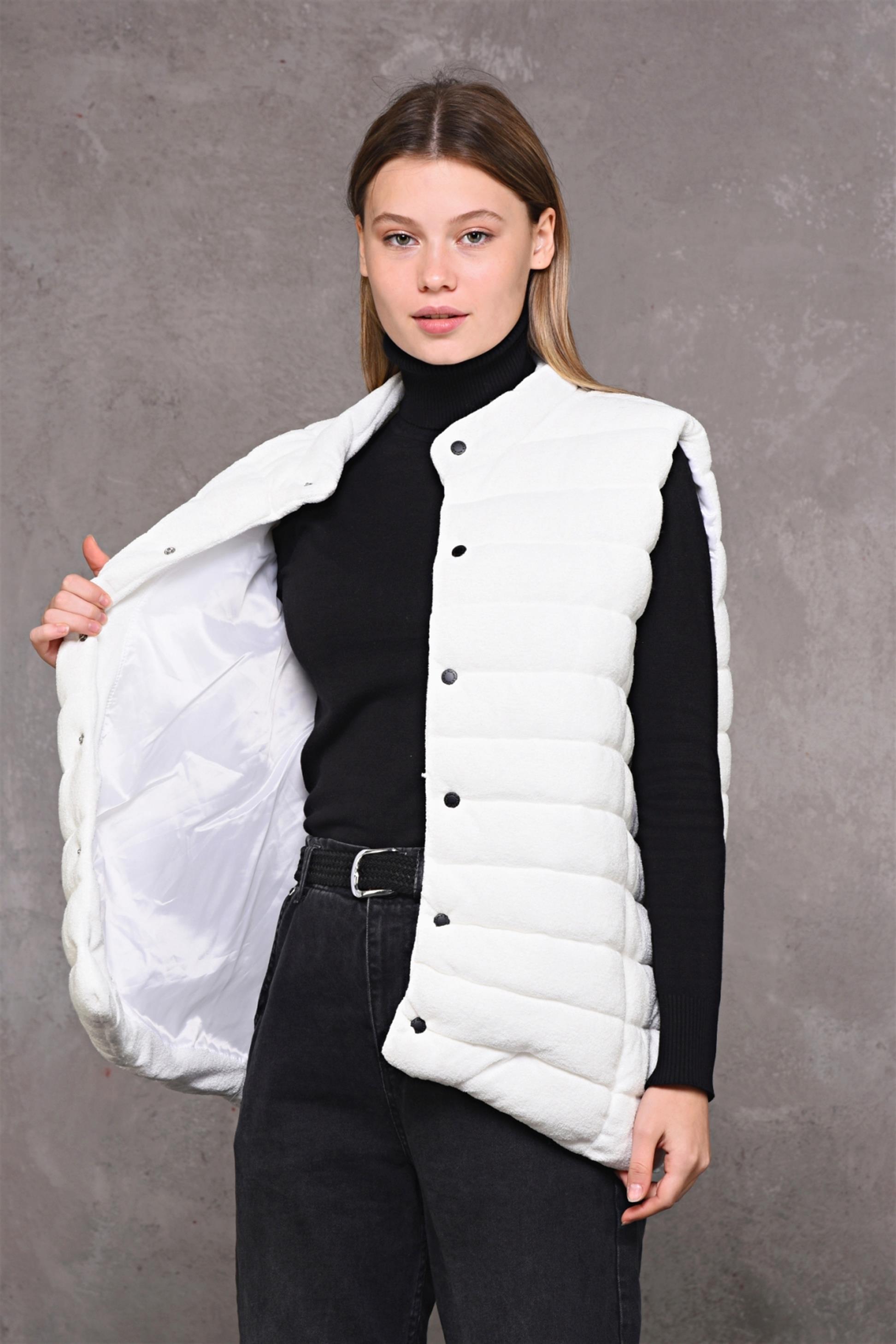 R-2269 Önü Çıtçıtlı Havlu Yelek