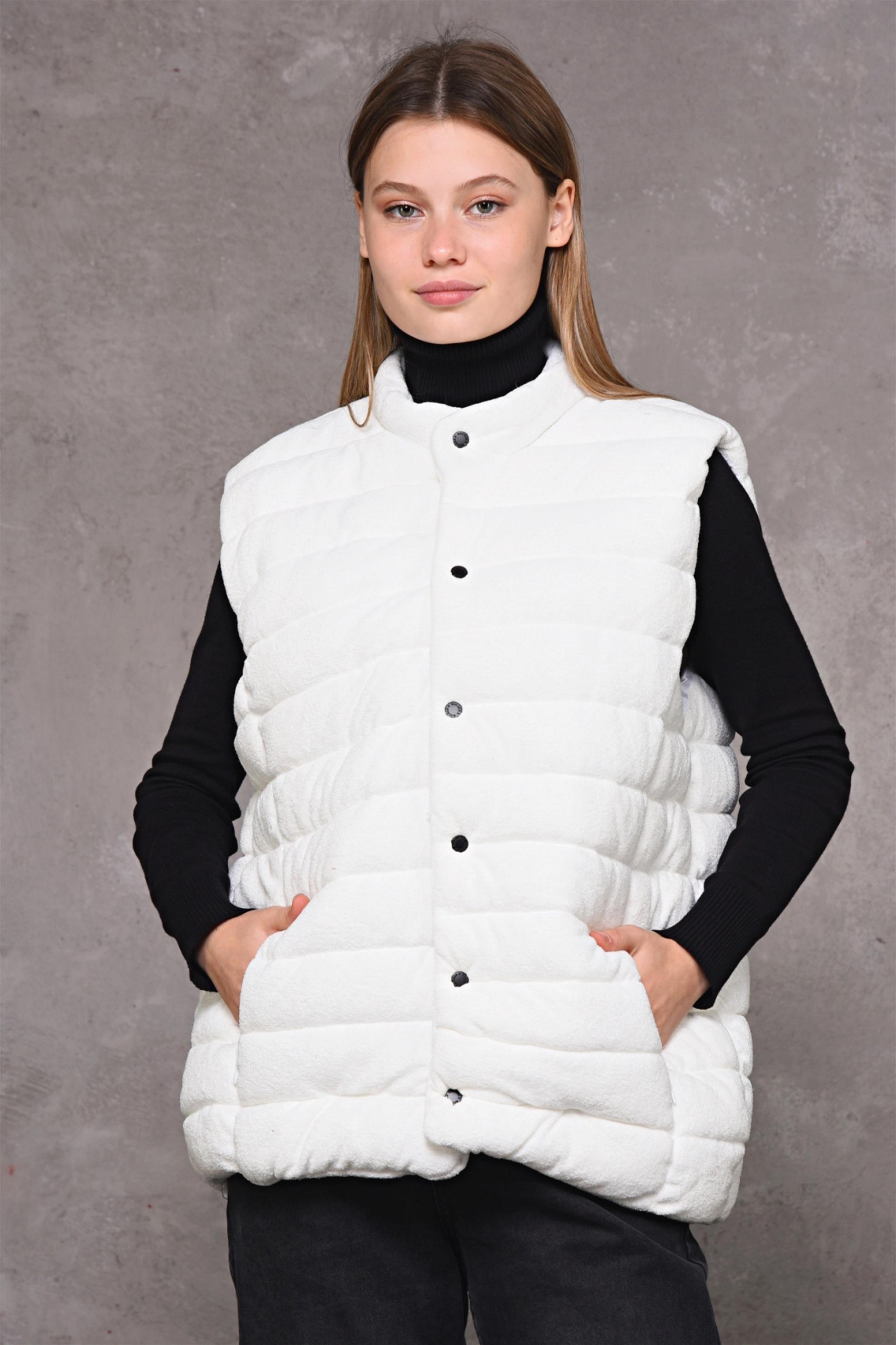 R-2269 Önü Çıtçıtlı Havlu Yelek
