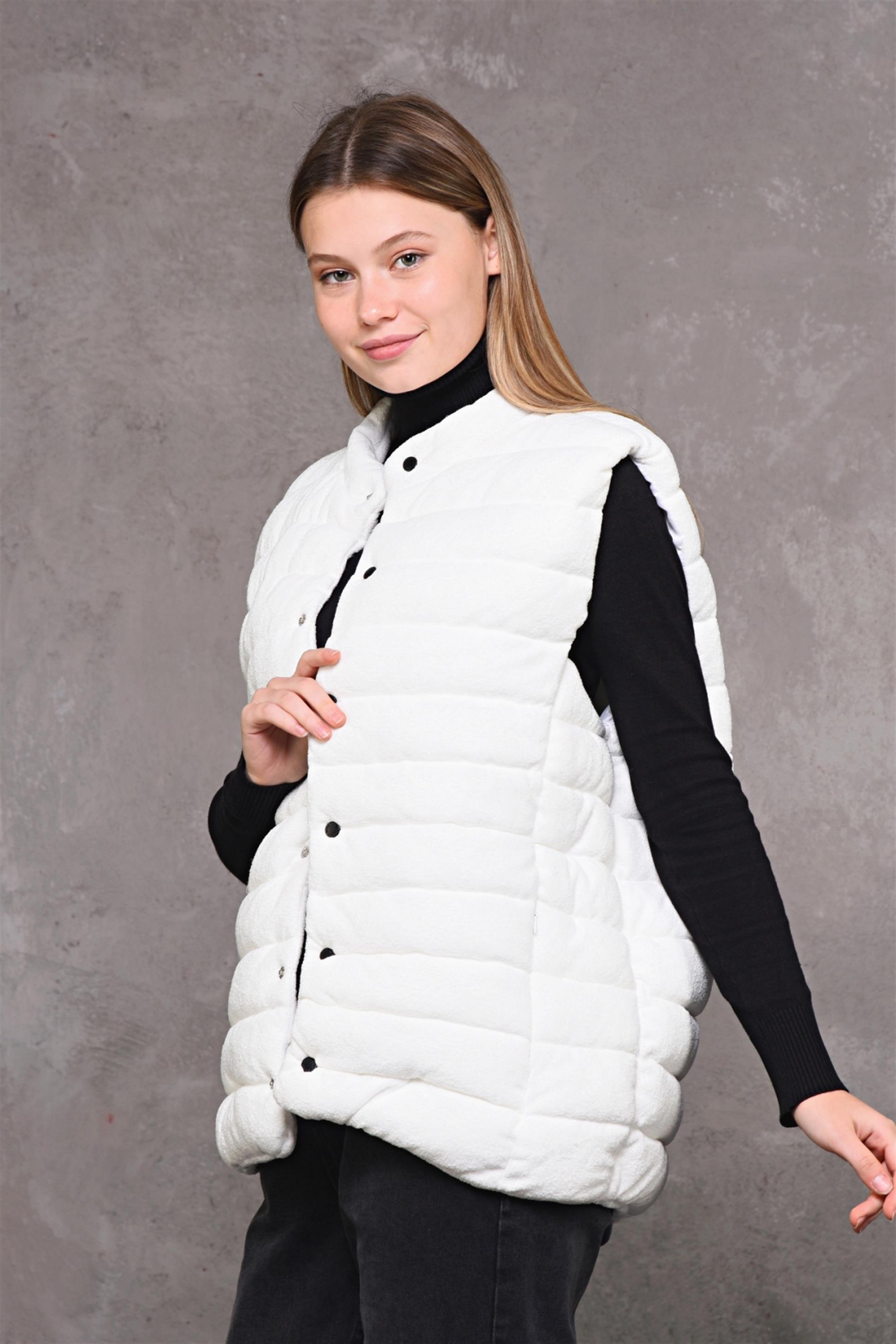 R-2269 Önü Çıtçıtlı Havlu Yelek