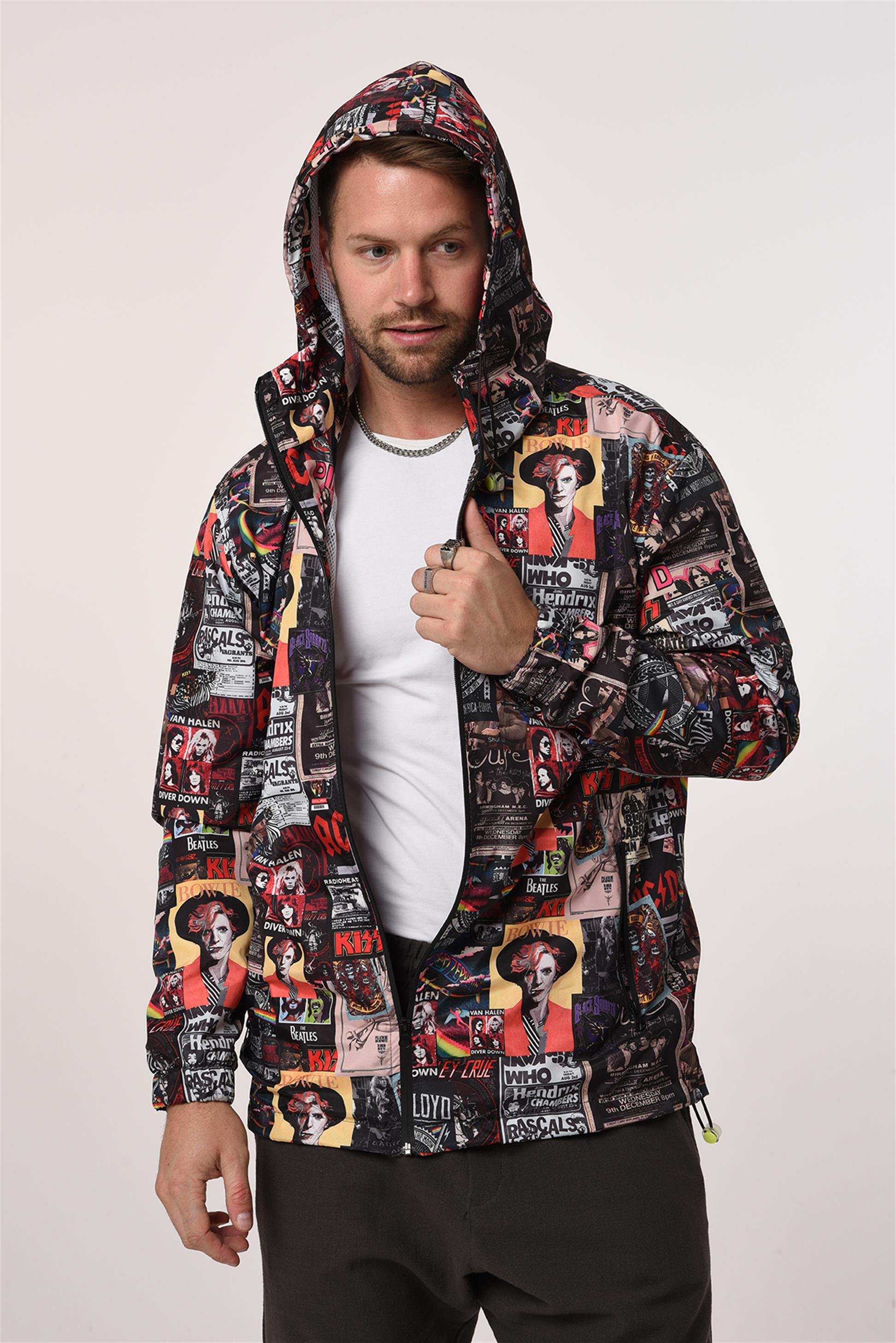 R-2276 Adam Baskılı İçi Fileli Rüzgarlık