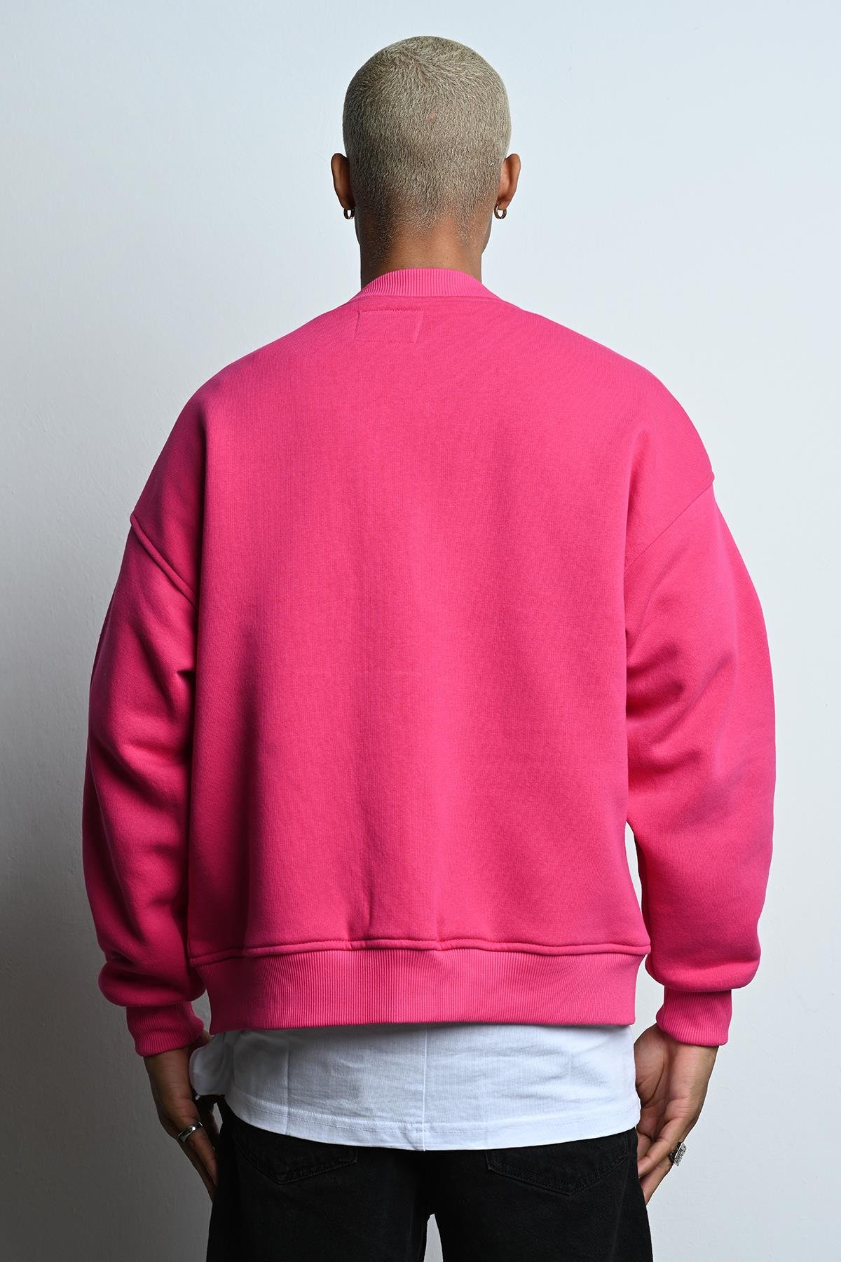 R-2348 W Nakışlı 3 İplik Şardonlu Hırka