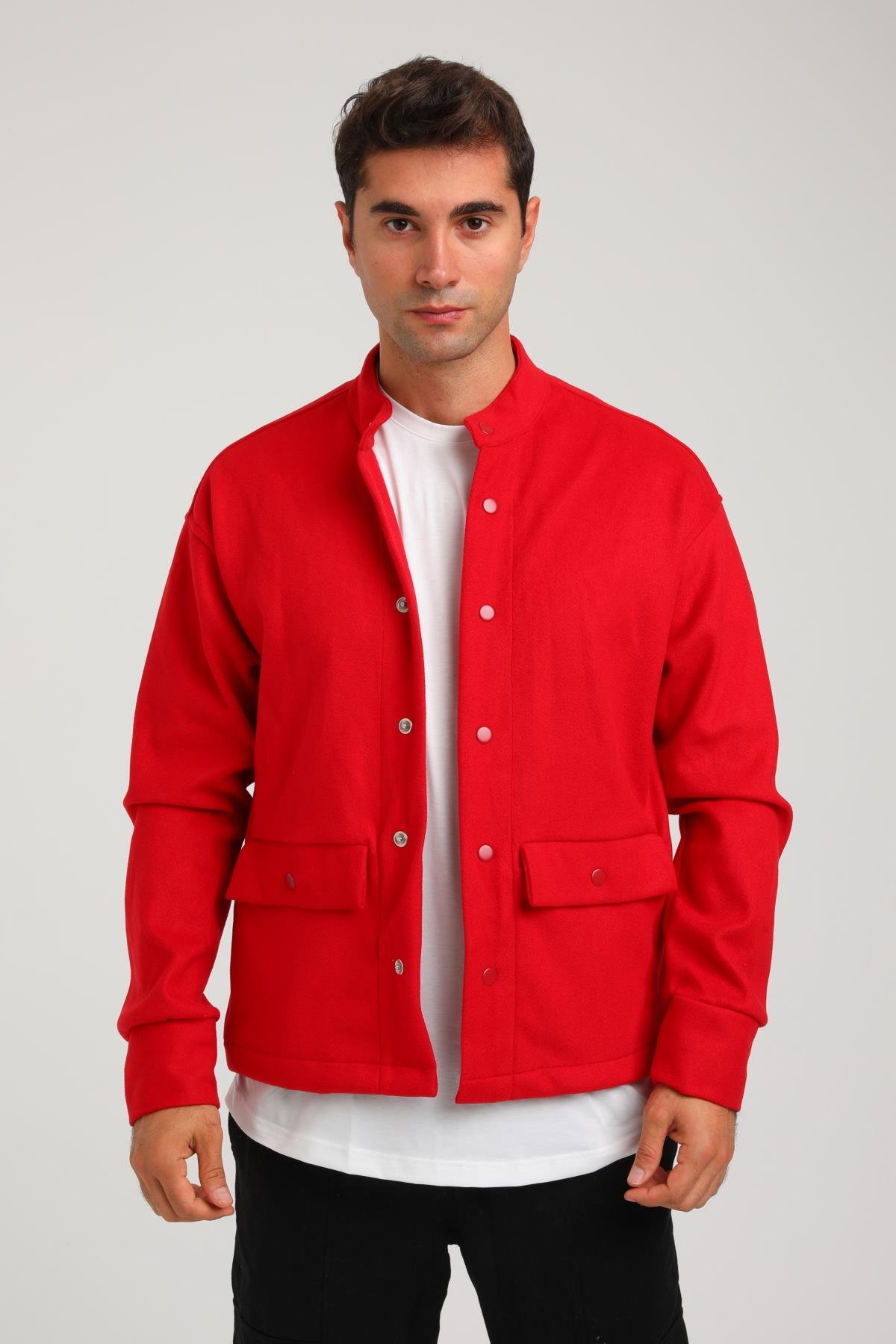 R-2373 Çift Cepli Çıt Çıtlı Kaşe Ceket