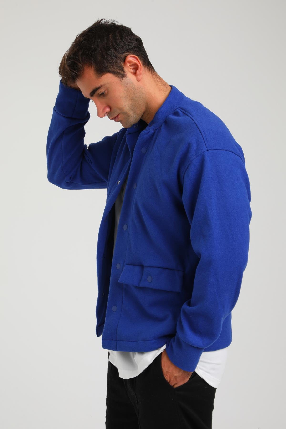 R-2373 Çift Cepli Çıt Çıtlı Kaşe Ceket