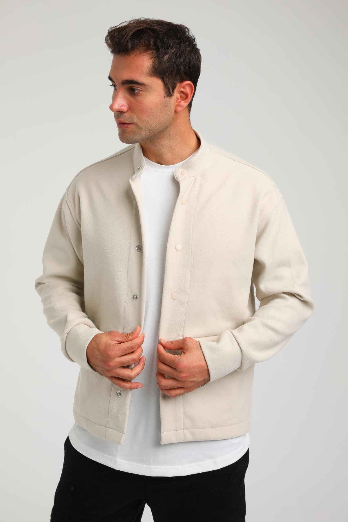 R-2373 Çift Cepli Çıt Çıtlı Kaşe Ceket