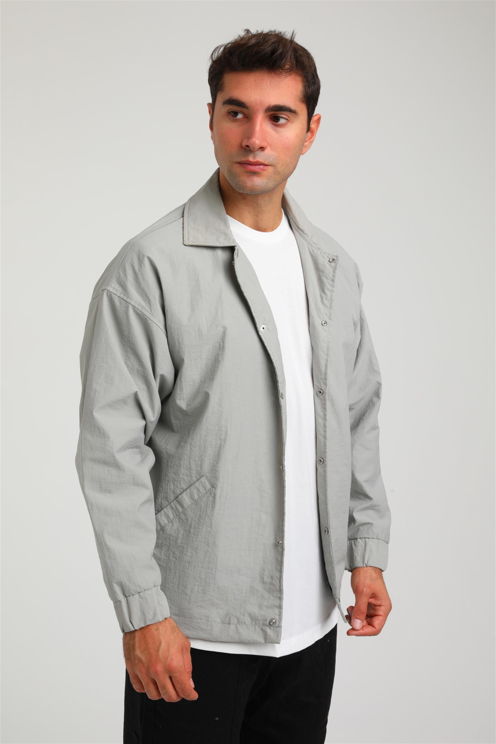 R-2375 Astarlı Çıtçıtlı Kol Ucu Lastikli Ceket