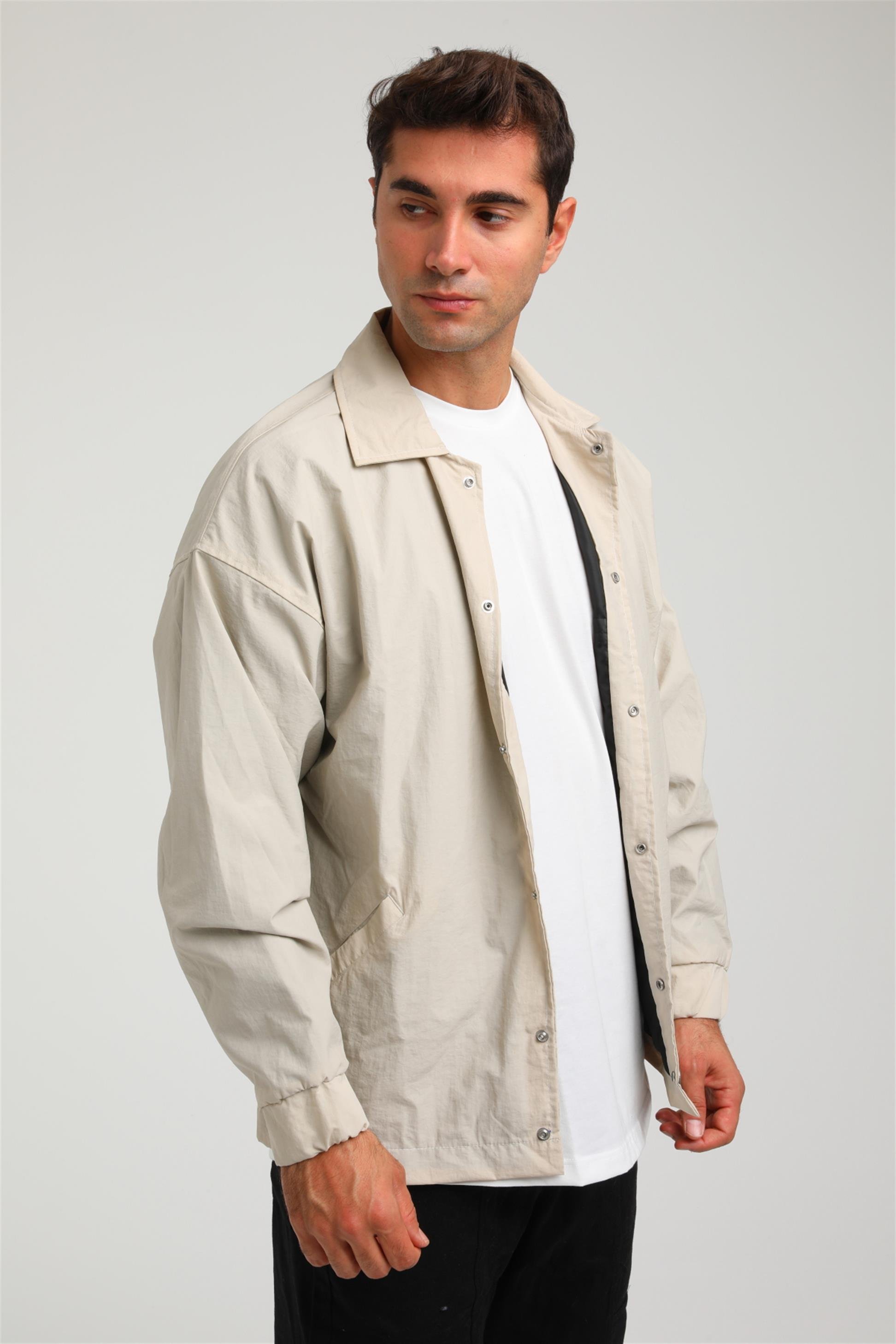 R-2375 Astarlı Çıtçıtlı Kol Ucu Lastikli Ceket