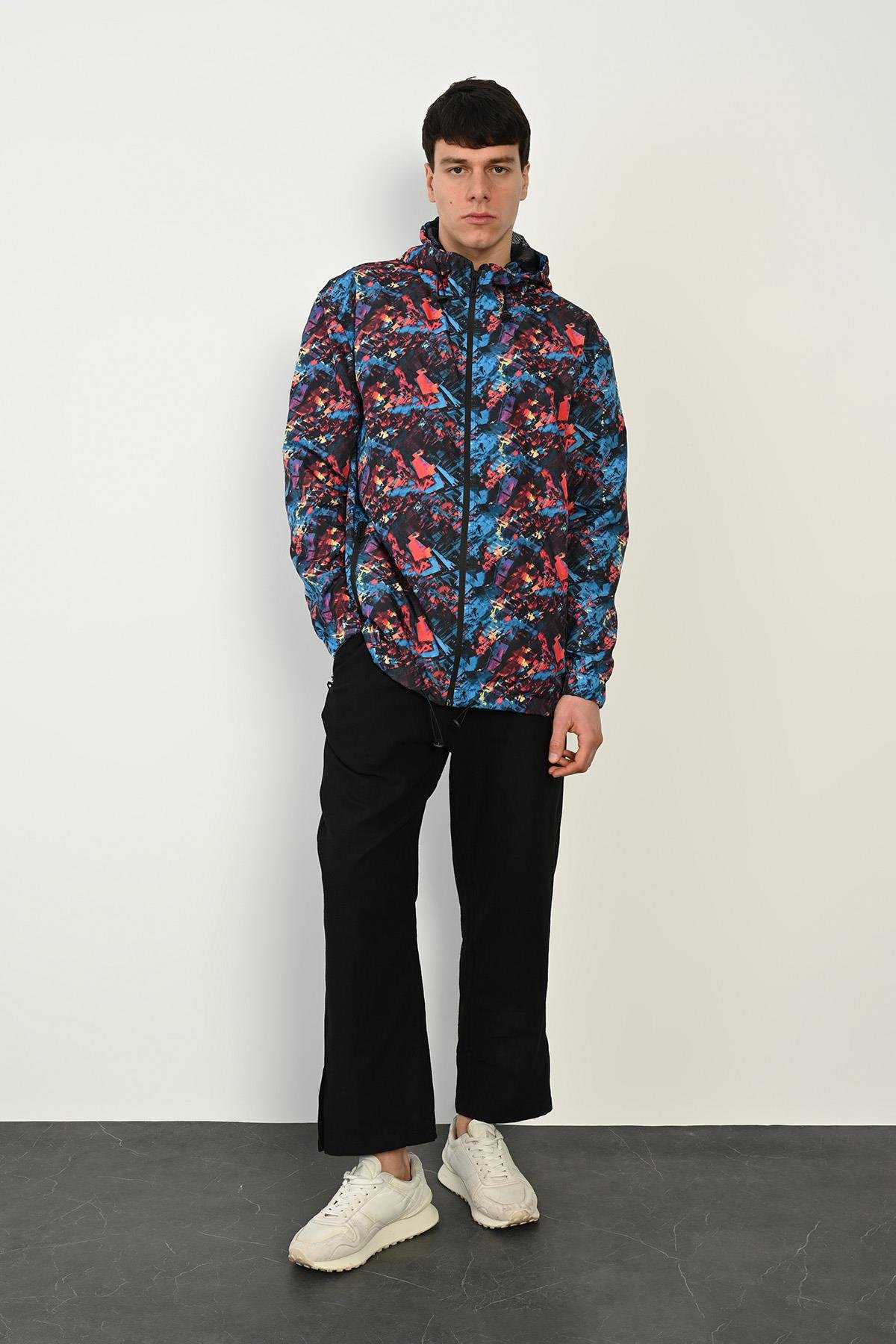 R-2444 Kapüşonlu İçi File Kol Ucu Lastik Rüzgarlık & Yağmurluk