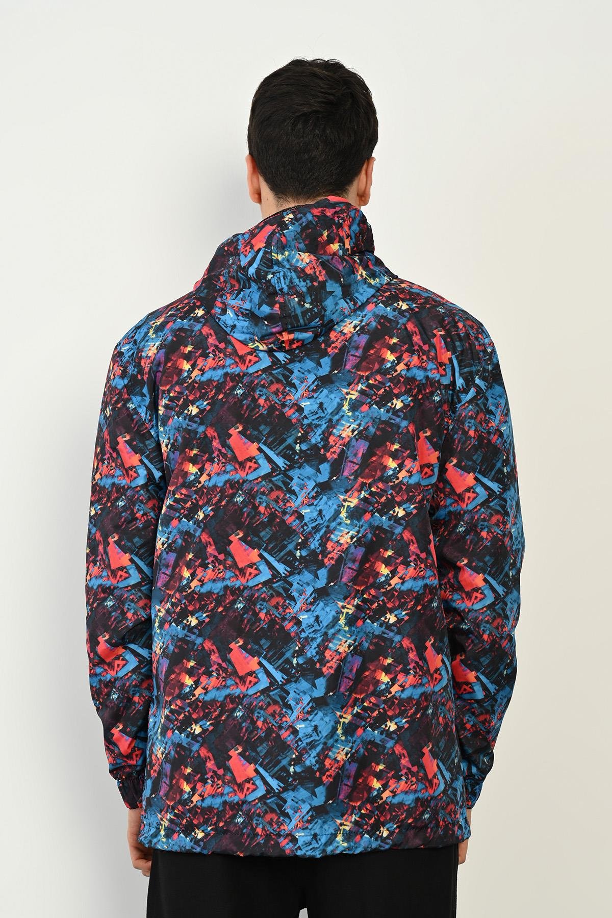 R-2444 Kapüşonlu İçi File Kol Ucu Lastik Rüzgarlık & Yağmurluk