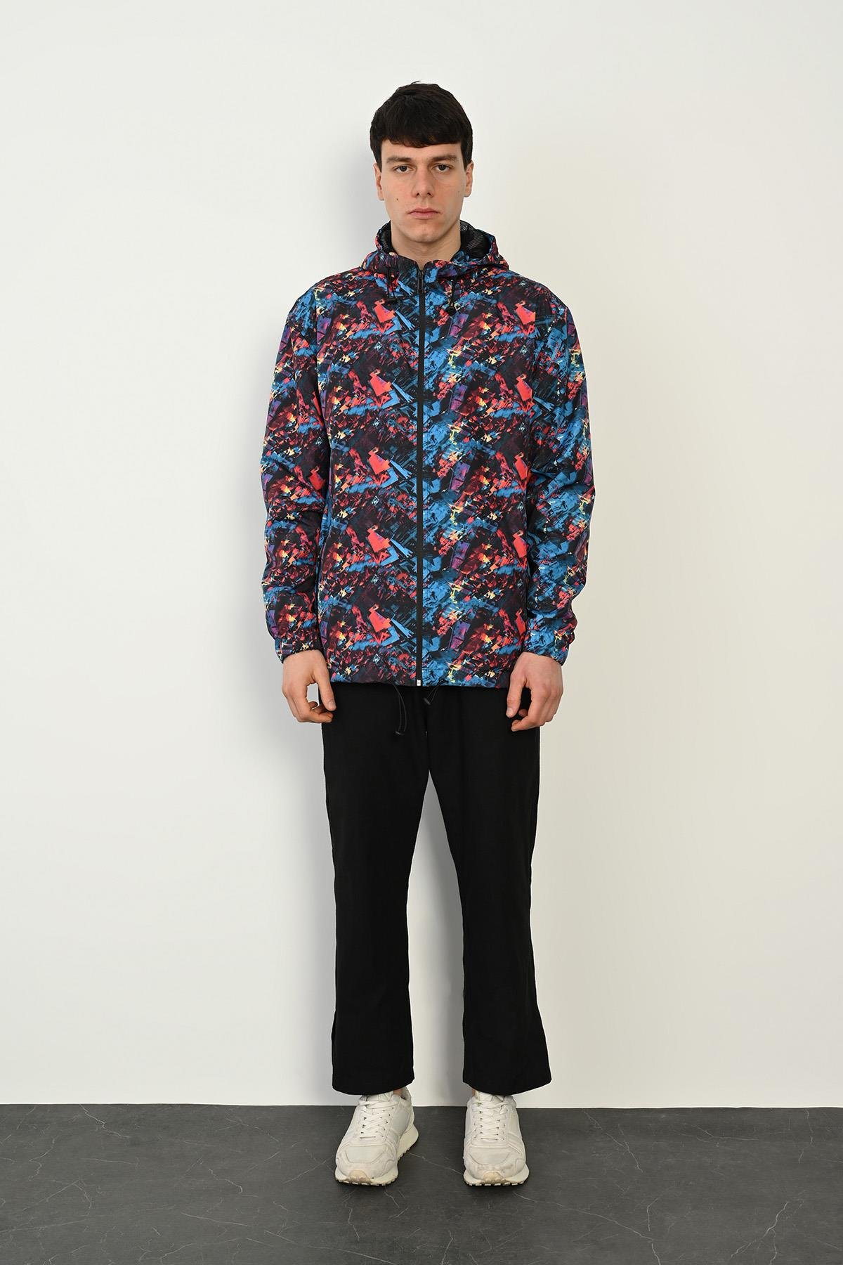 R-2444 Kapüşonlu İçi File Kol Ucu Lastik Rüzgarlık & Yağmurluk