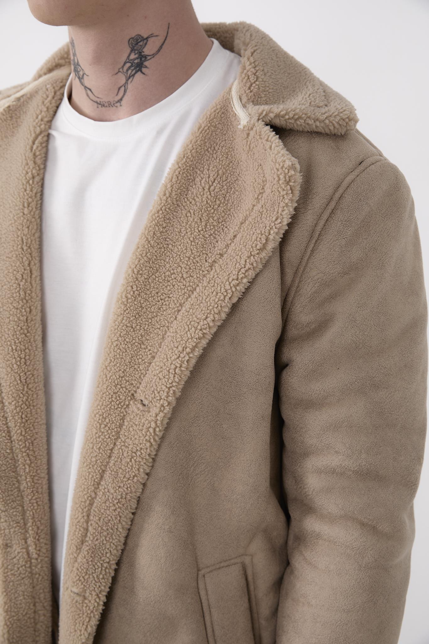 R-2470 İçi Kürklü Uzun Peluş Mont