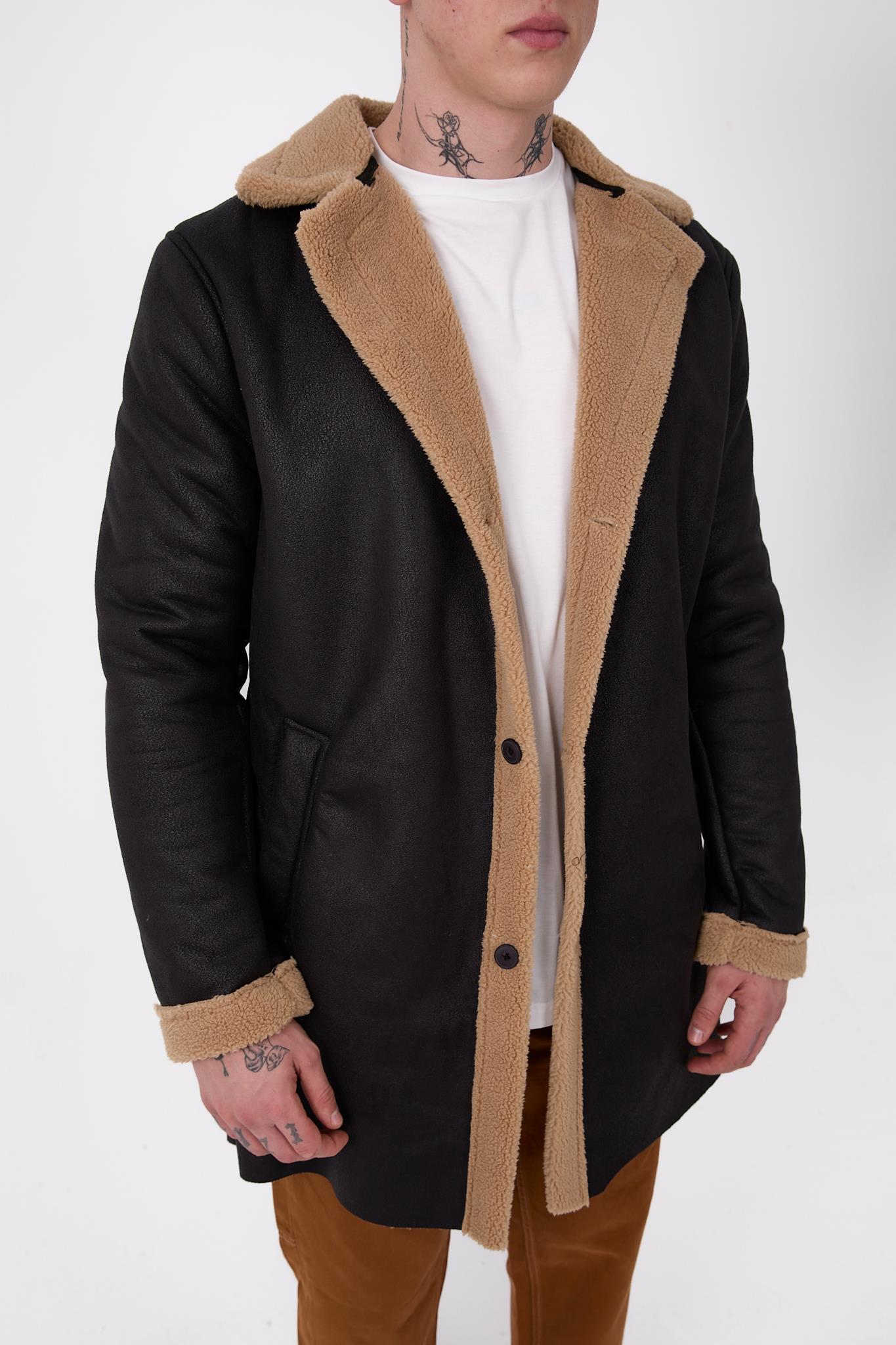 R-2470 İçi Kürklü Uzun Peluş Mont
