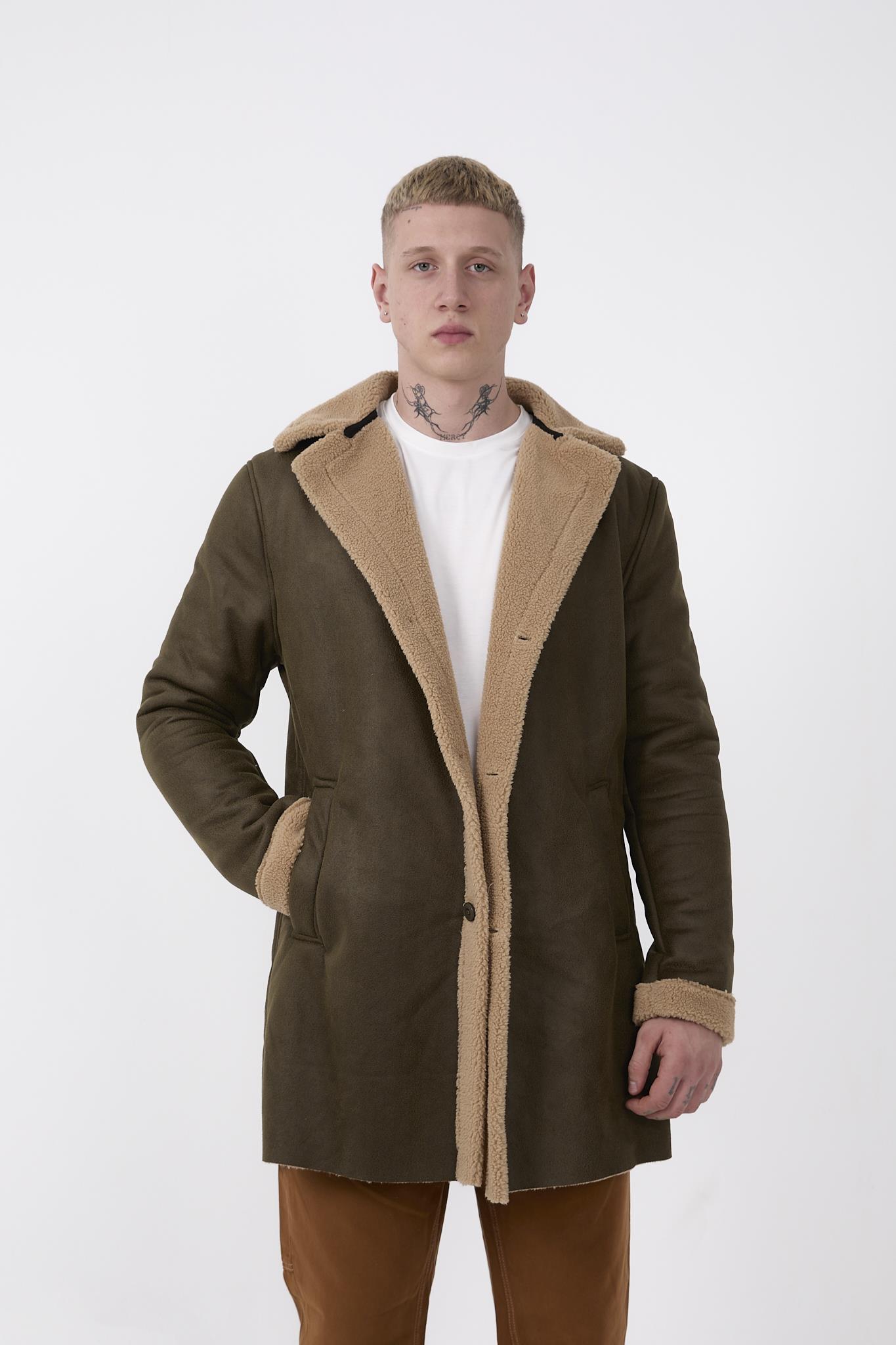 R-2470 İçi Kürklü Uzun Peluş Mont