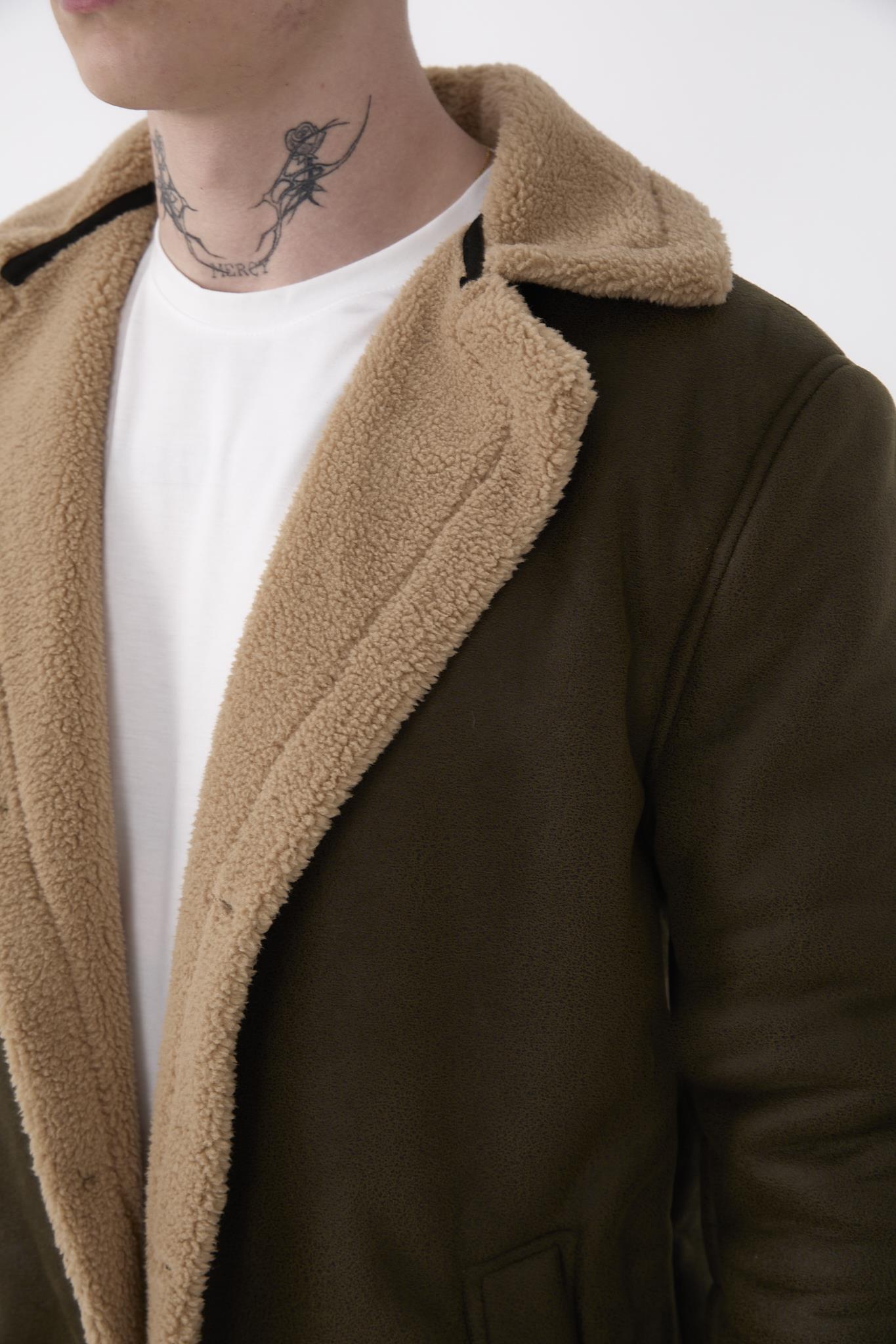 R-2470 İçi Kürklü Uzun Peluş Mont