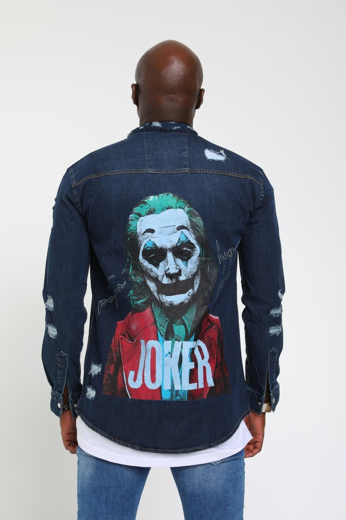 R-3166 JOKER BASKILI KOT GÖMLEK