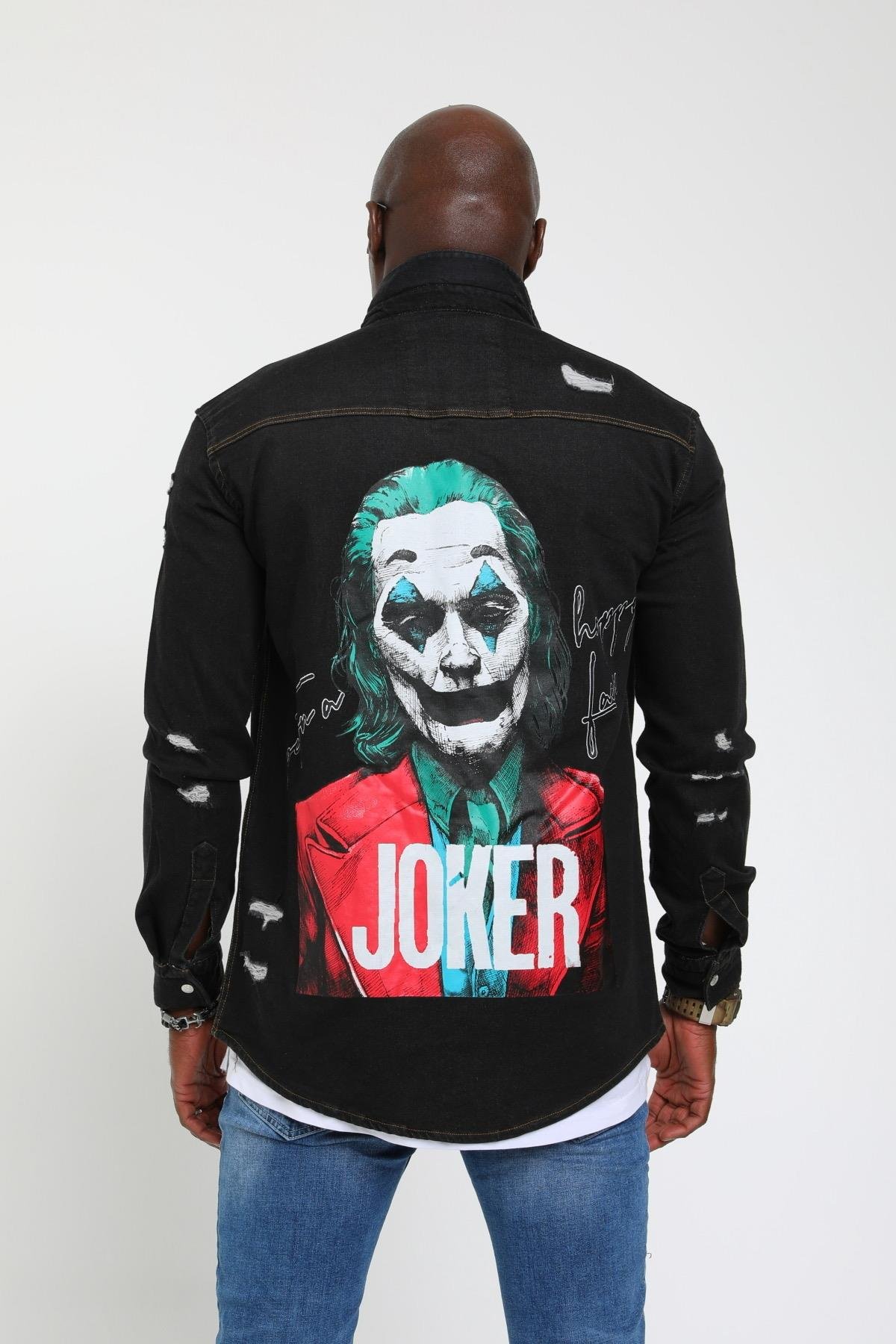 R-3166 JOKER BASKILI KOT GÖMLEK