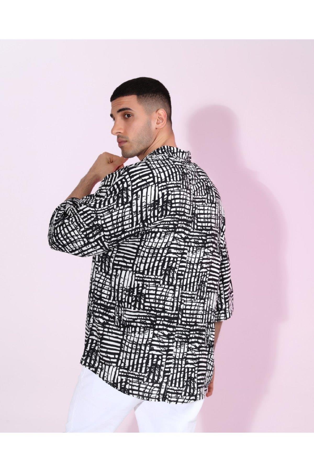 R-3274 OVERSIZE GENOVA VİSKON GÖMLEK