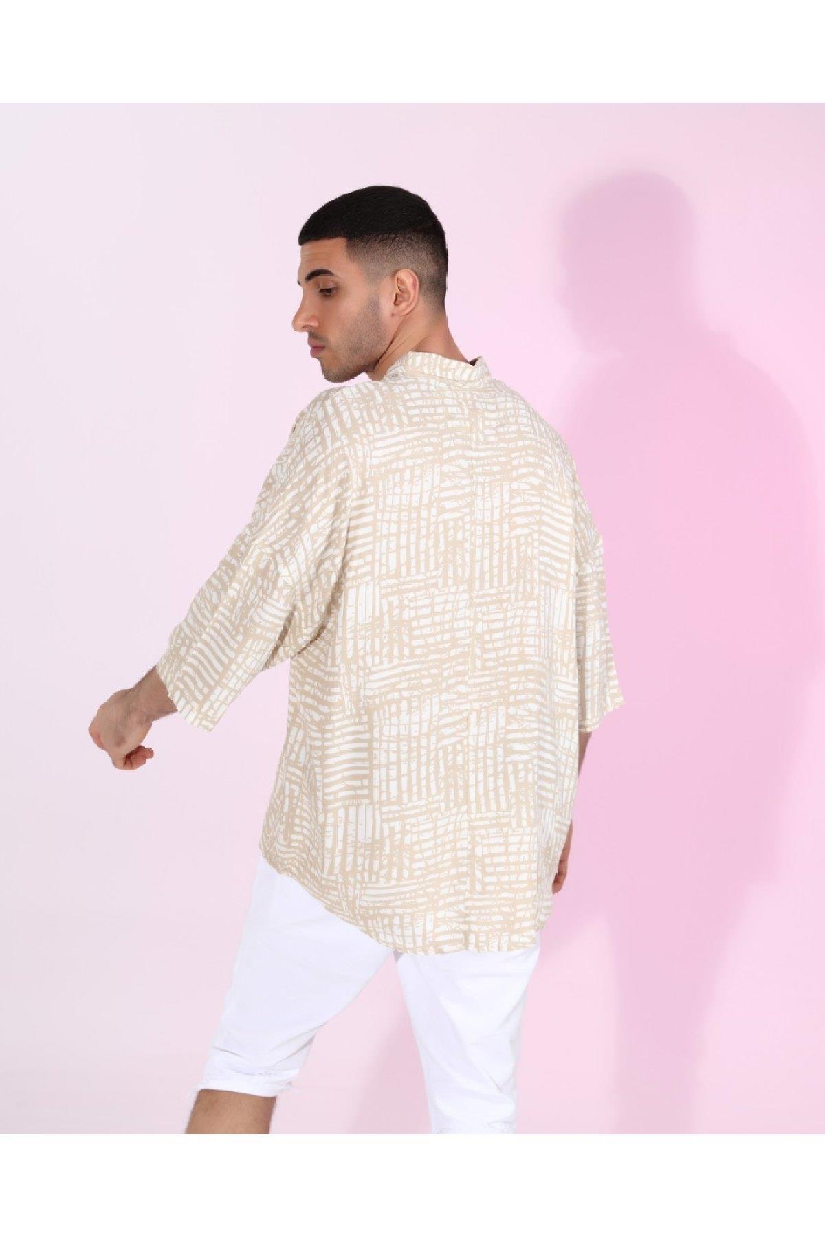 R-3274 OVERSIZE GENOVA VİSKON GÖMLEK