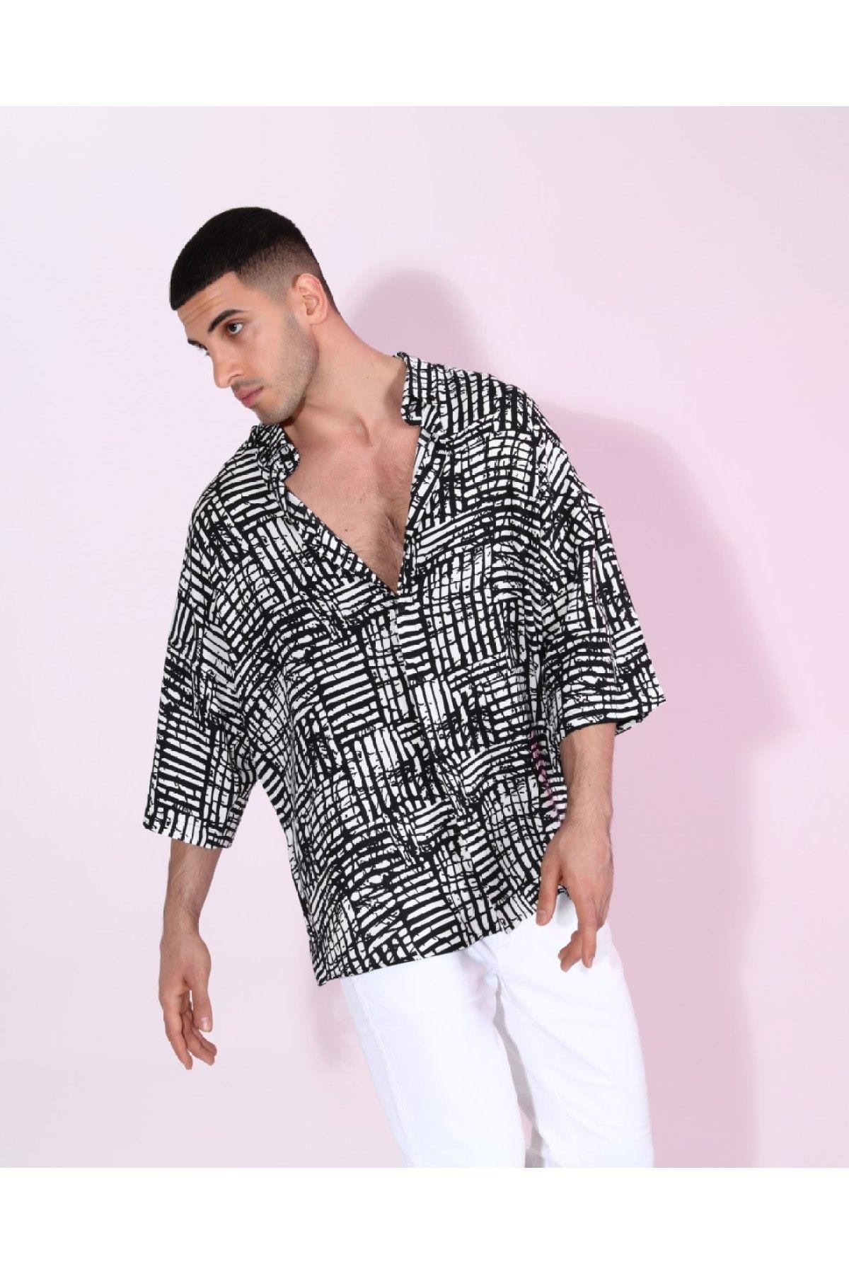 R-3274 OVERSIZE GENOVA VİSKON GÖMLEK