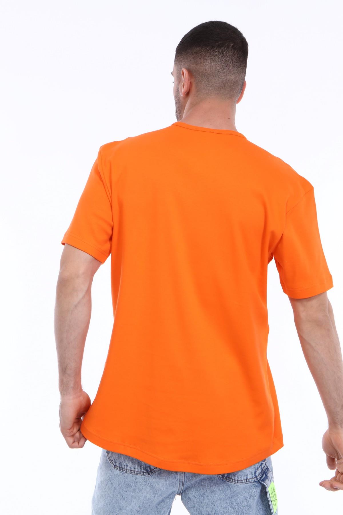 R-3316 BİYE YAKALI ÖNÜ DÜĞMELİ PENYE T-SHİRT