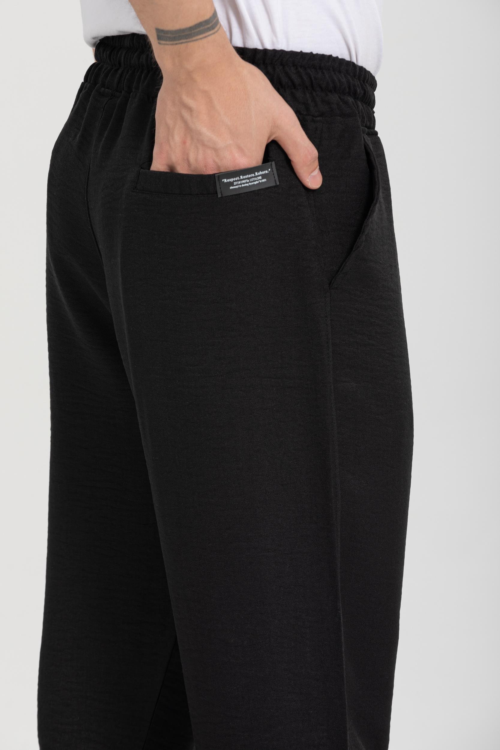 R-4326 Bel Lastikli Paça Toka Detaylı Pantolon