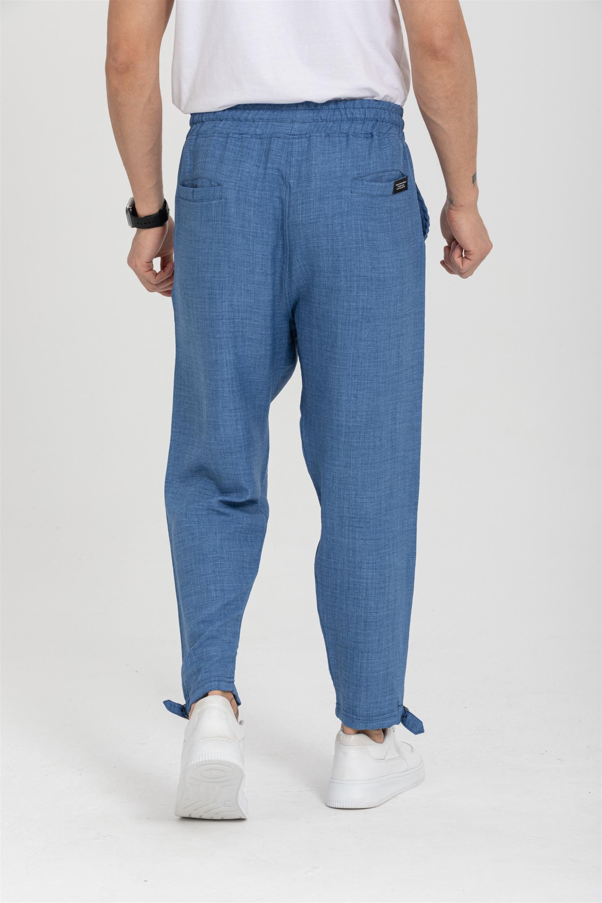 R-4326 Bel Lastikli Paça Toka Detaylı Pantolon