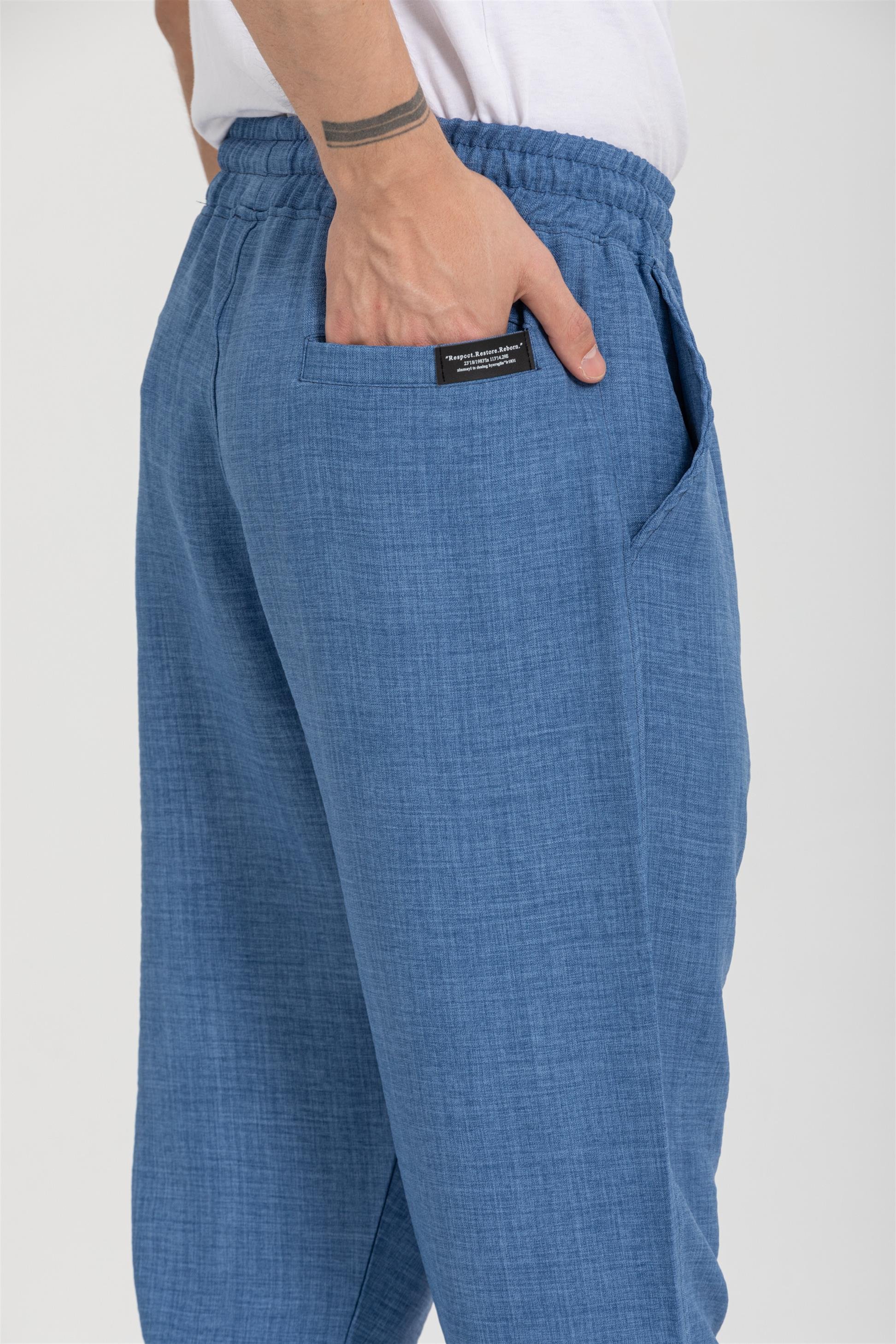 R-4326 Bel Lastikli Paça Toka Detaylı Pantolon